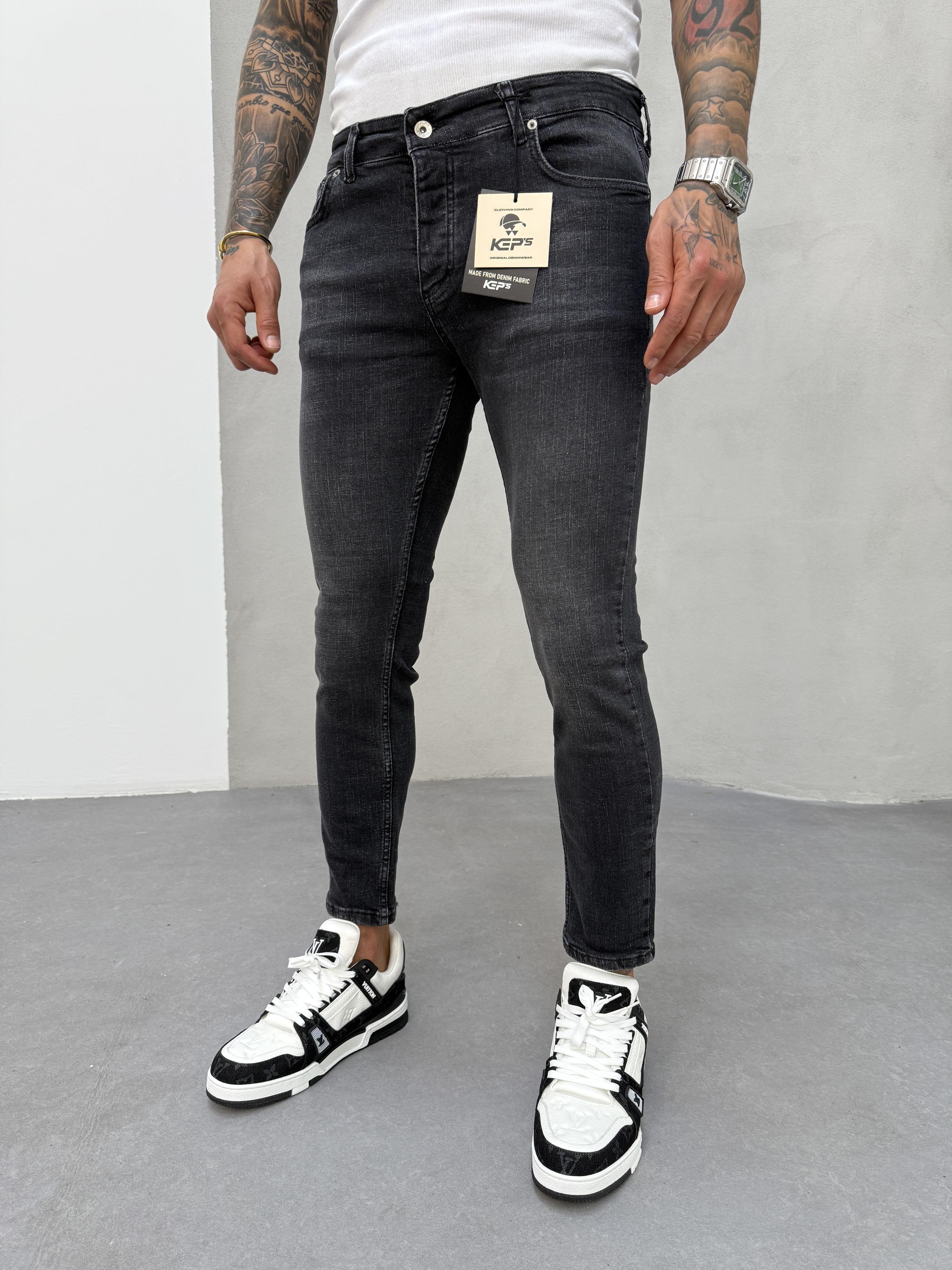 Füme Taşlamalı Slimfit Jean