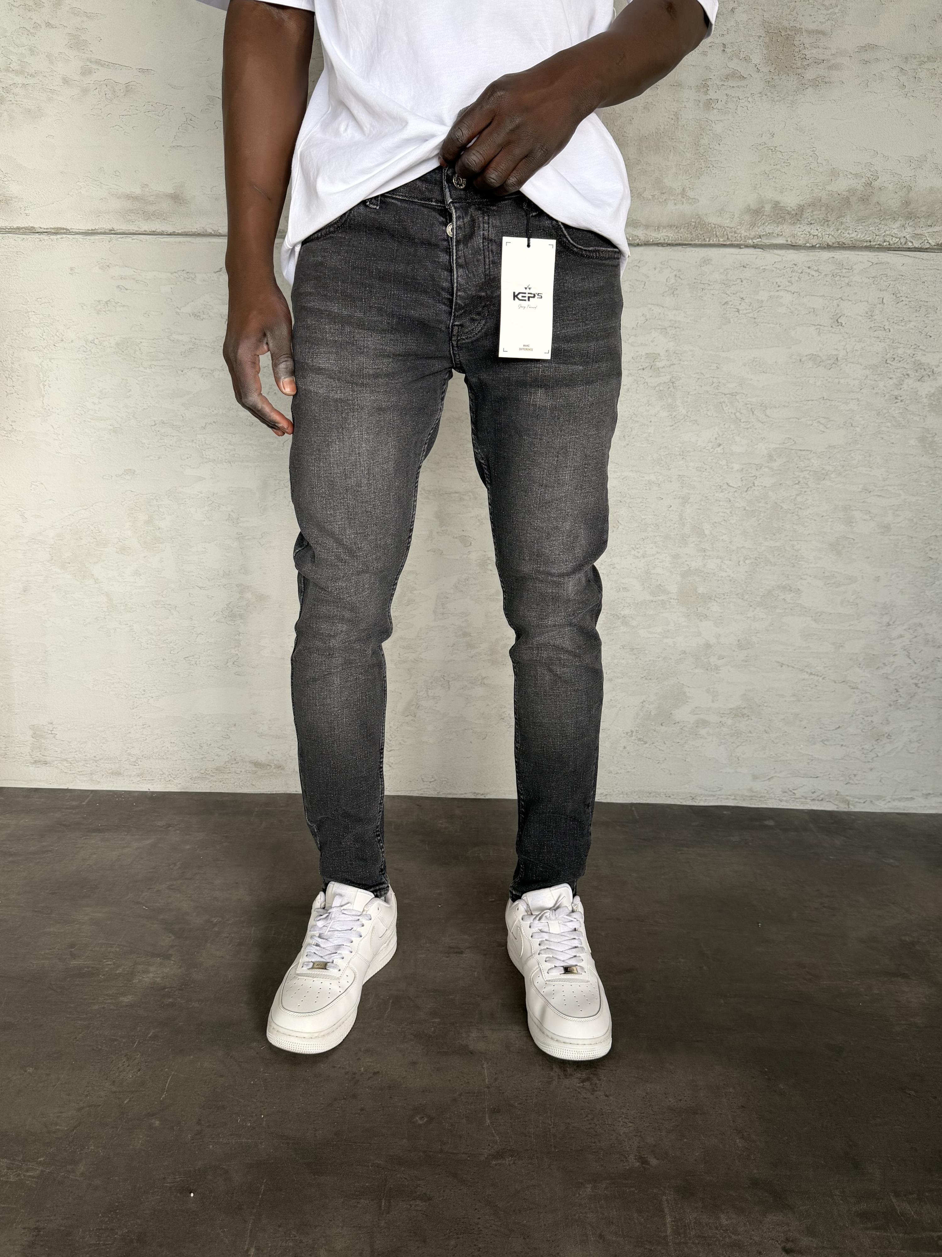 Füme Taşlamalı Slimfit Jean