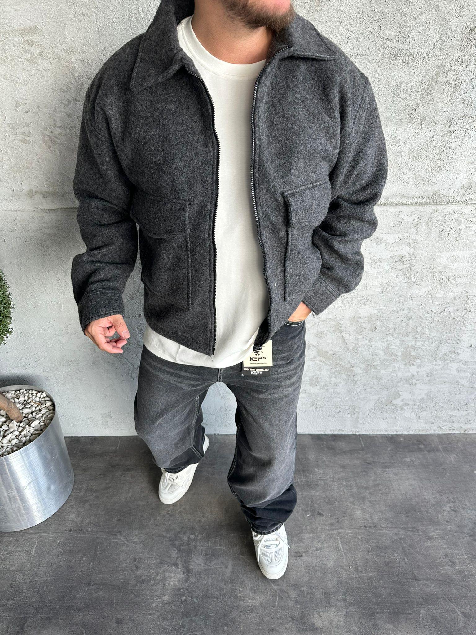 Füme Yün Karışımlı Premium Mont