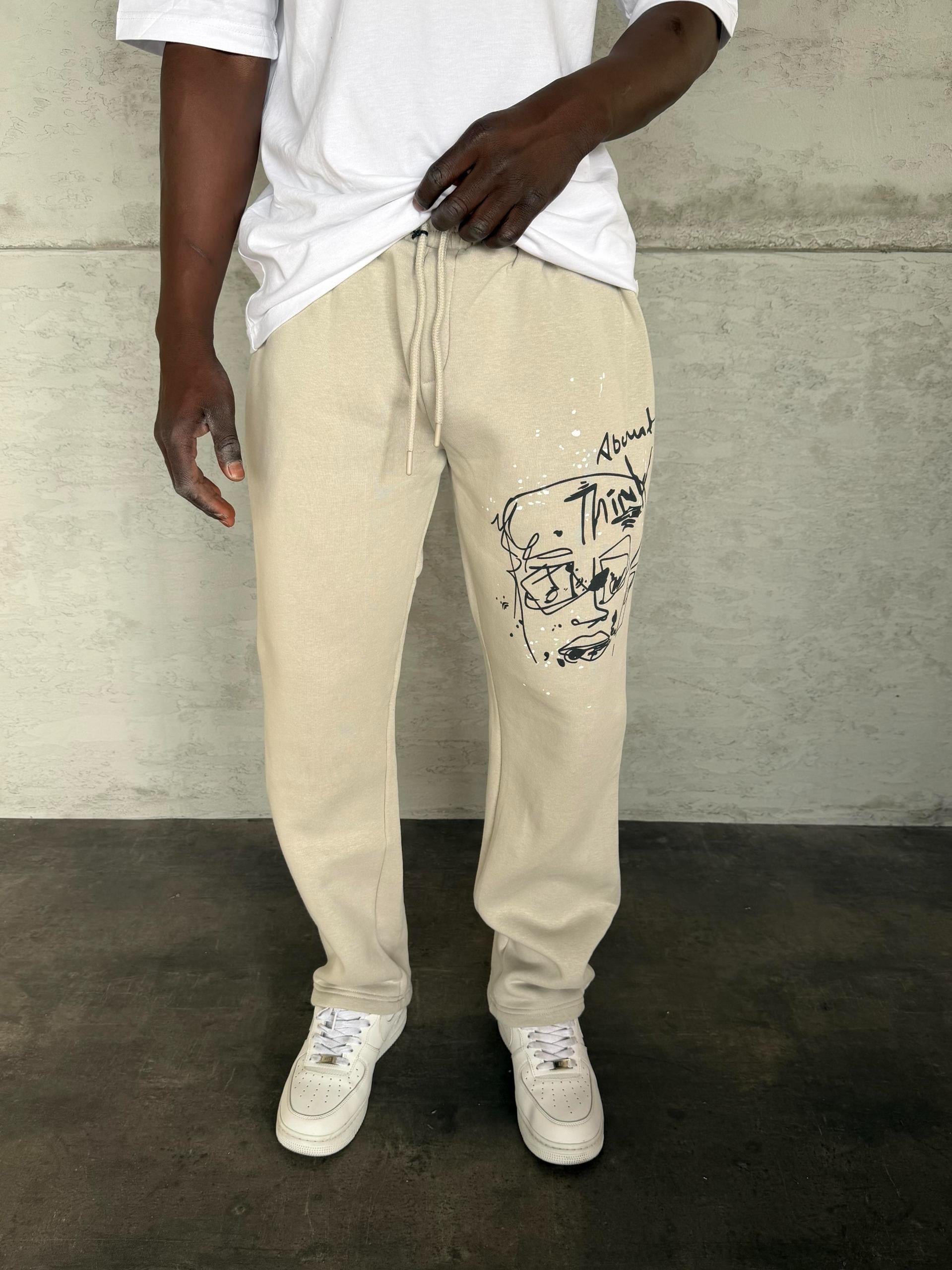 Gri Kurukafa Baskılı Eşofman