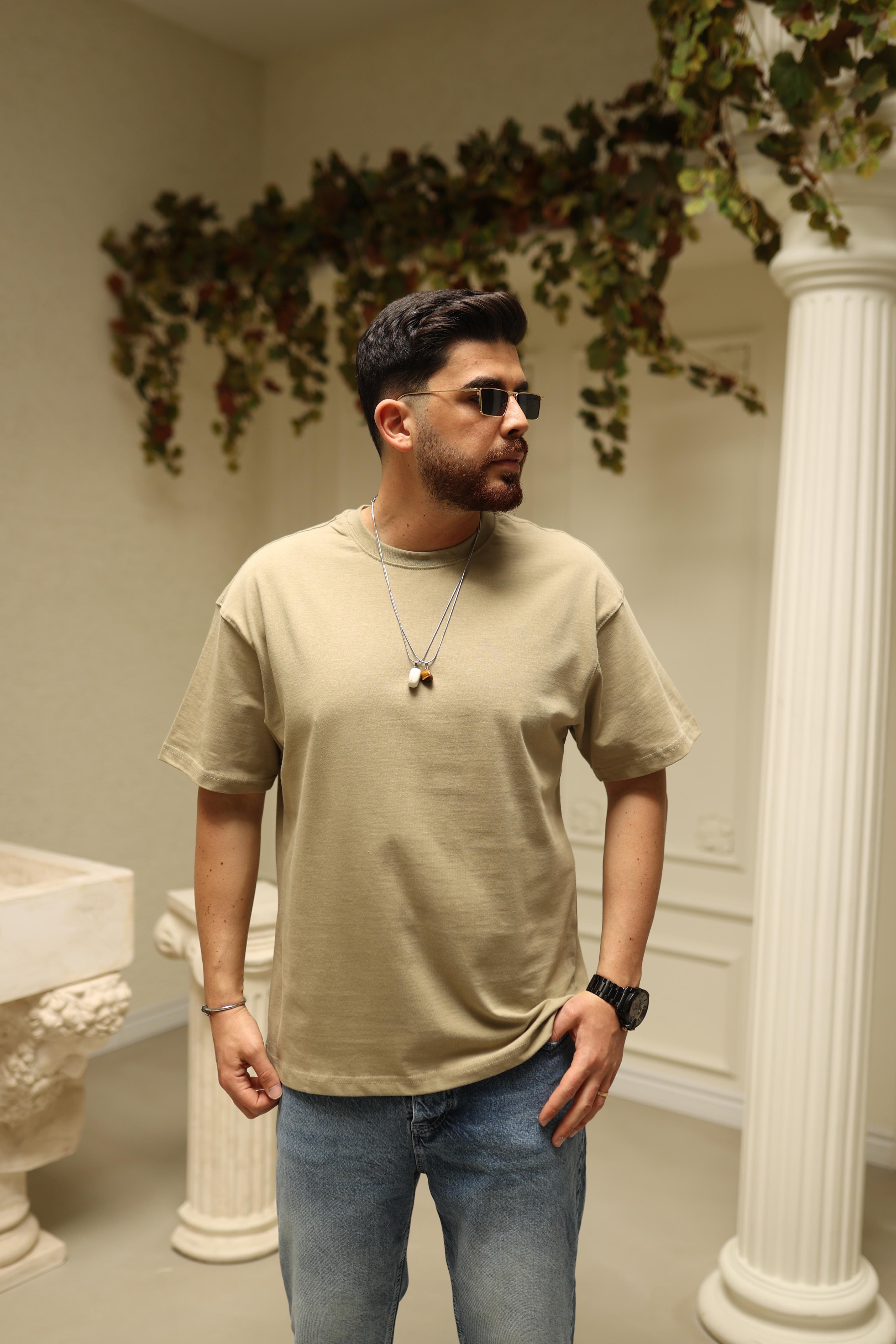 Haki Oversize Basic T-Shirt