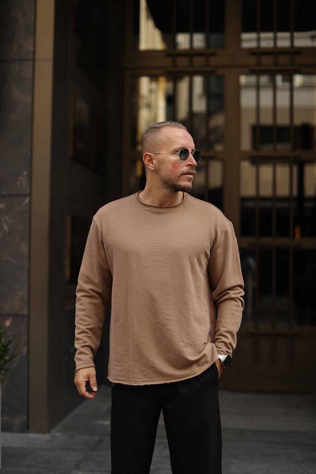 Kahve Pis Yaka Sweatshirt