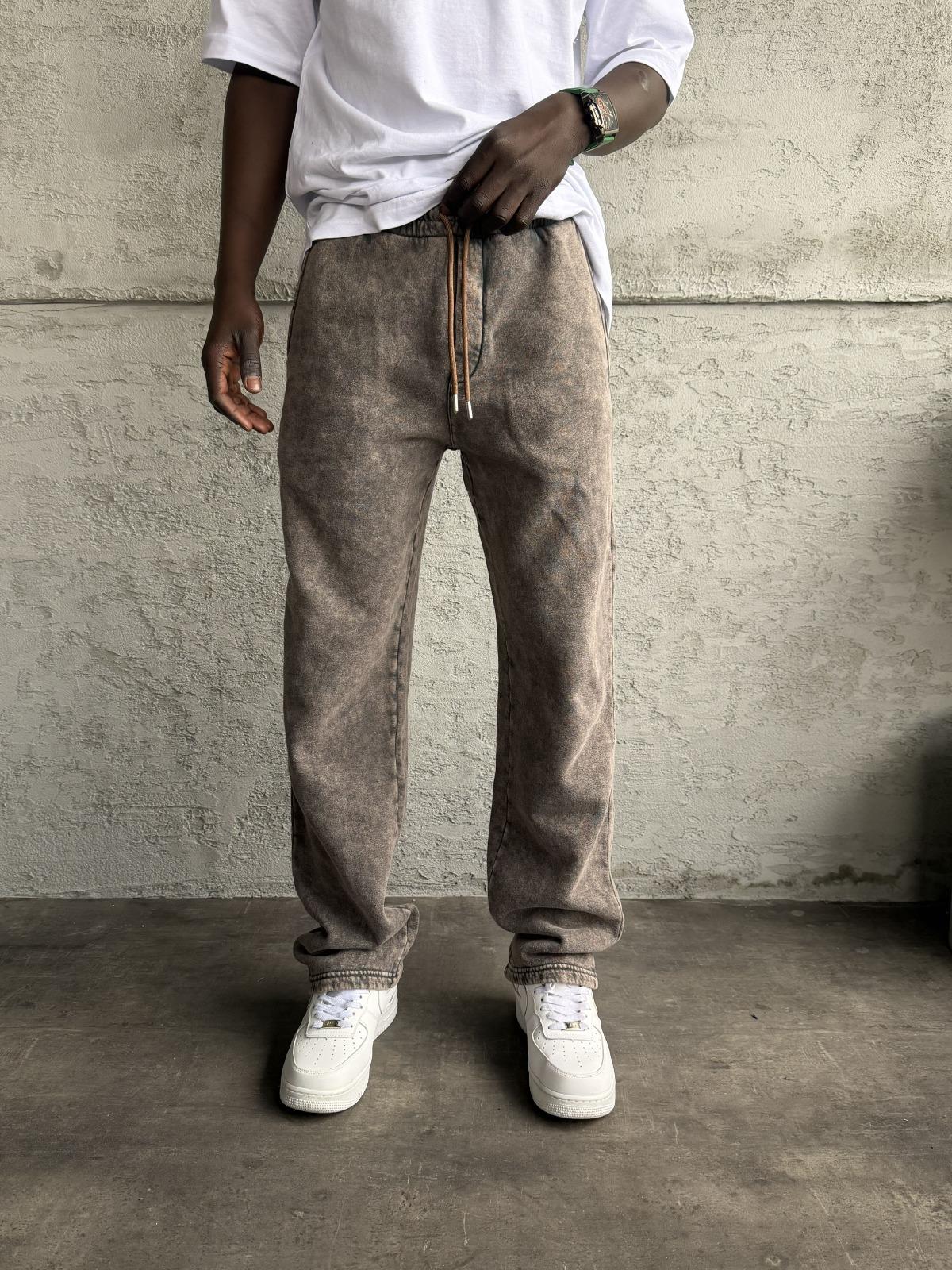 Kahve Yıkamalı Baggy Eşofman