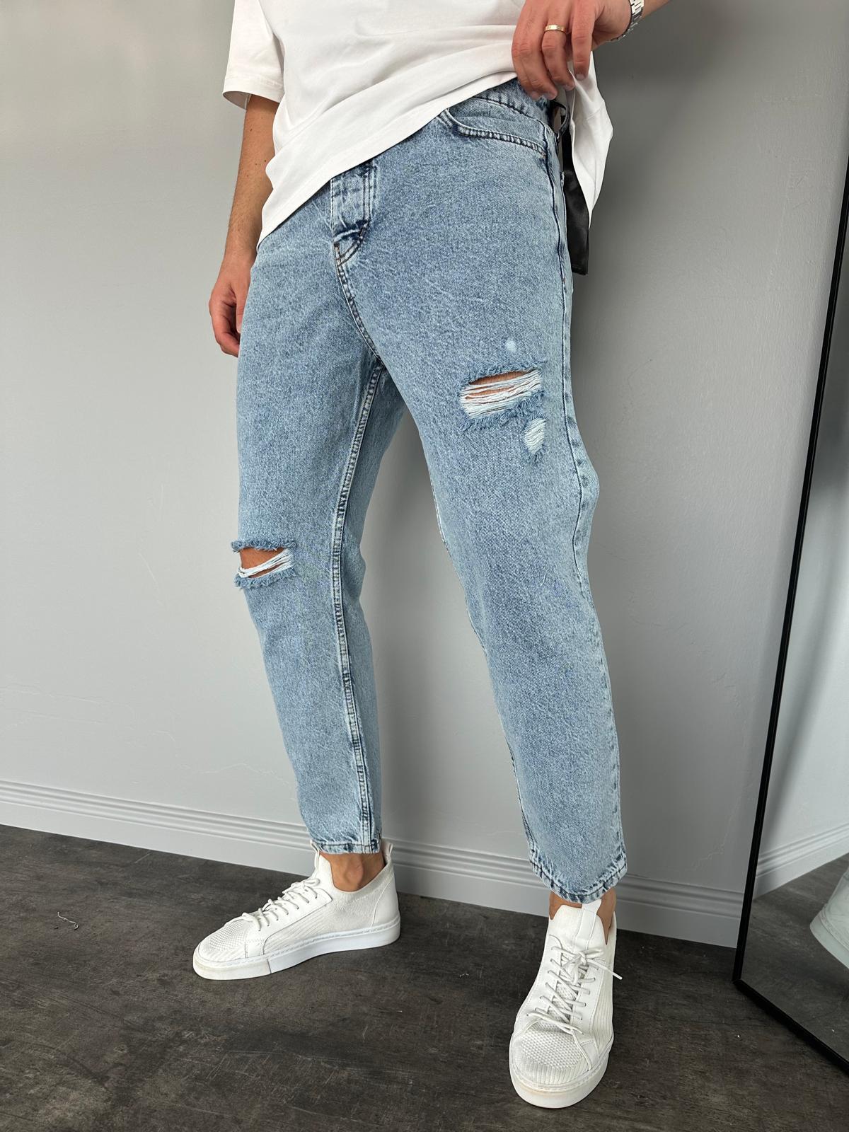 Kar Yıkama Yırtıklı Boyfriend Jean