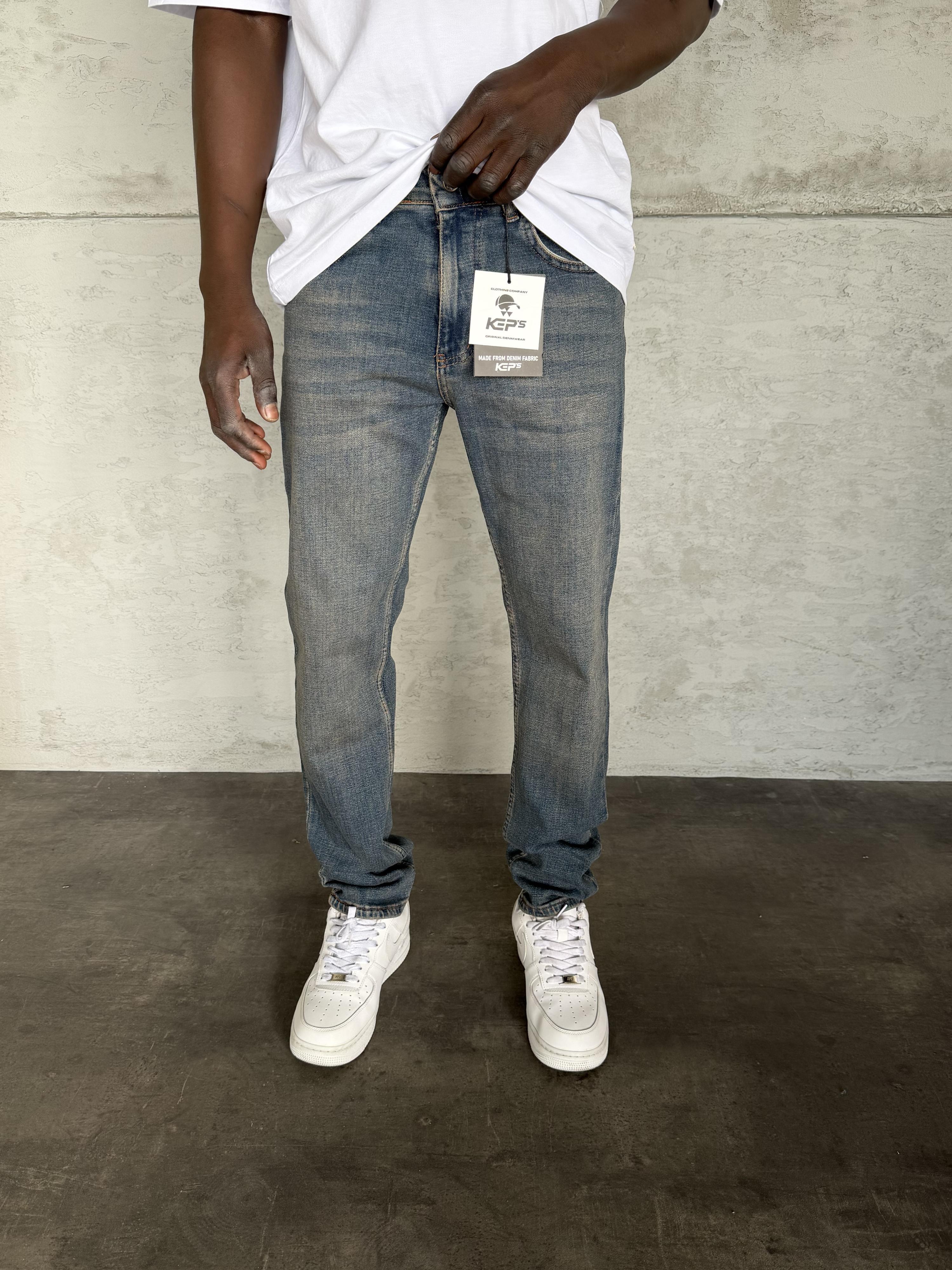 Lacivert Yıkamalı Likralı Regular Fit Jean