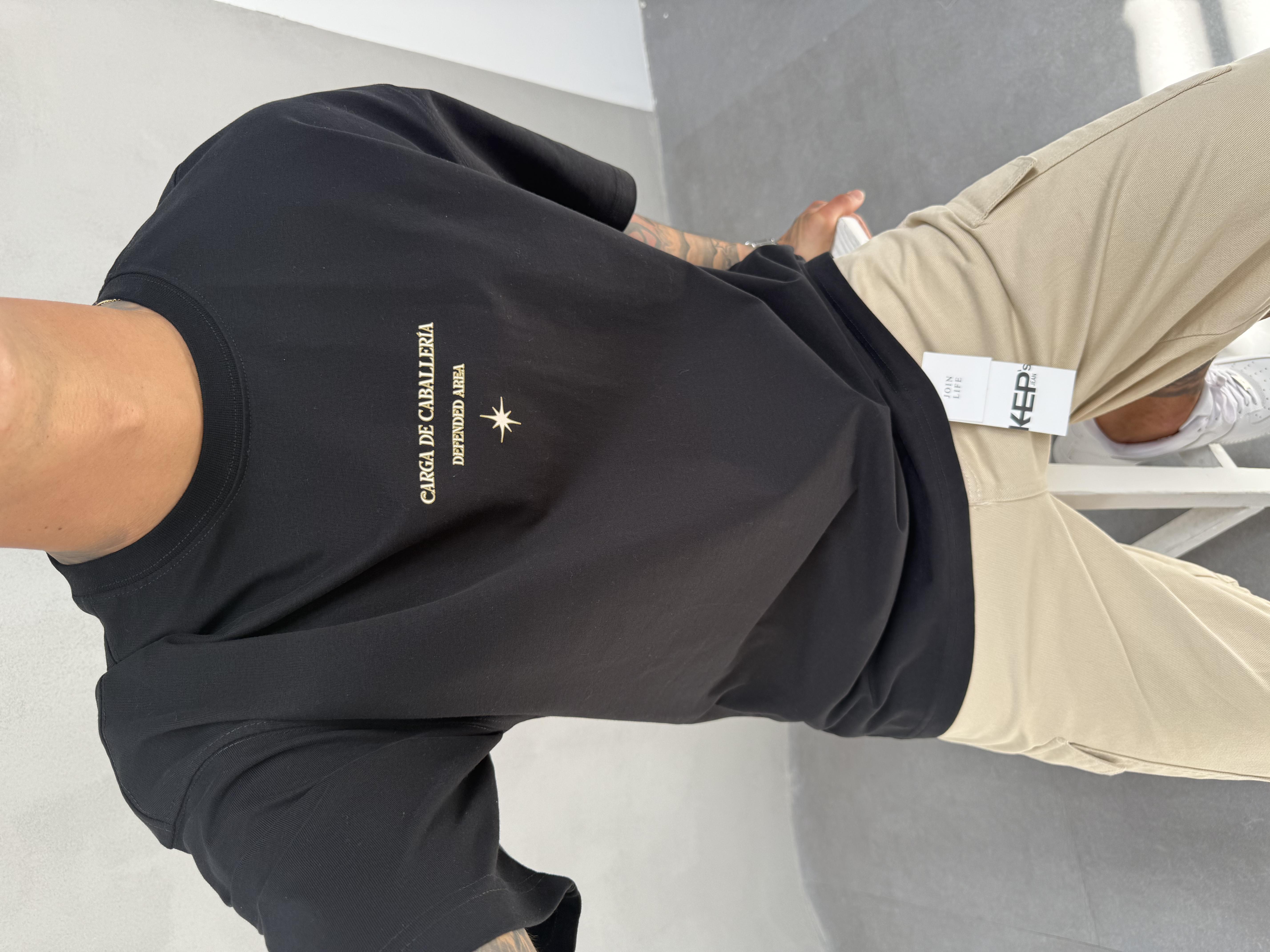 Siyah Oversize Baskılı T-Shirt