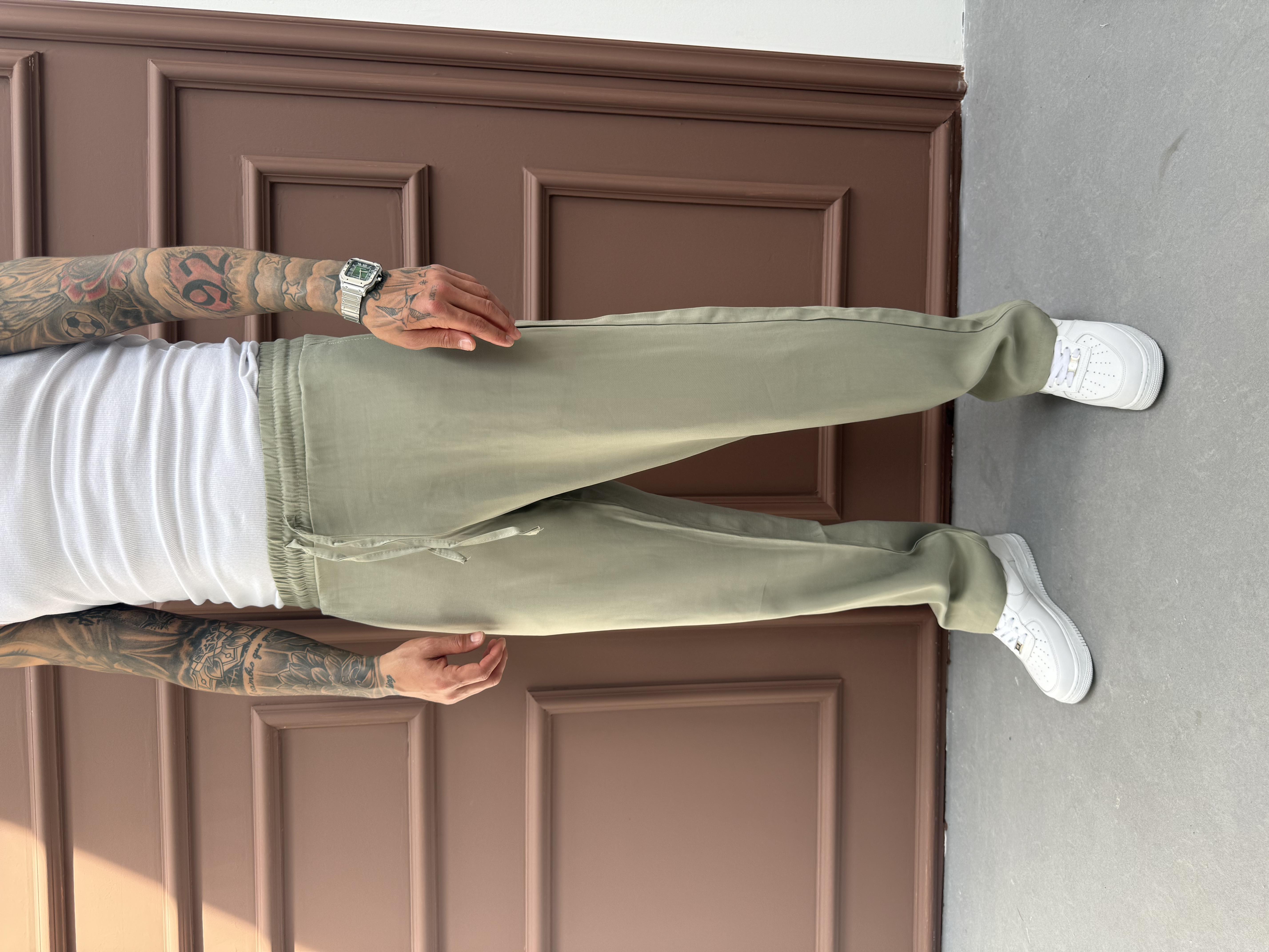 Yeşil Duble Kumaş Baggy Pantolon