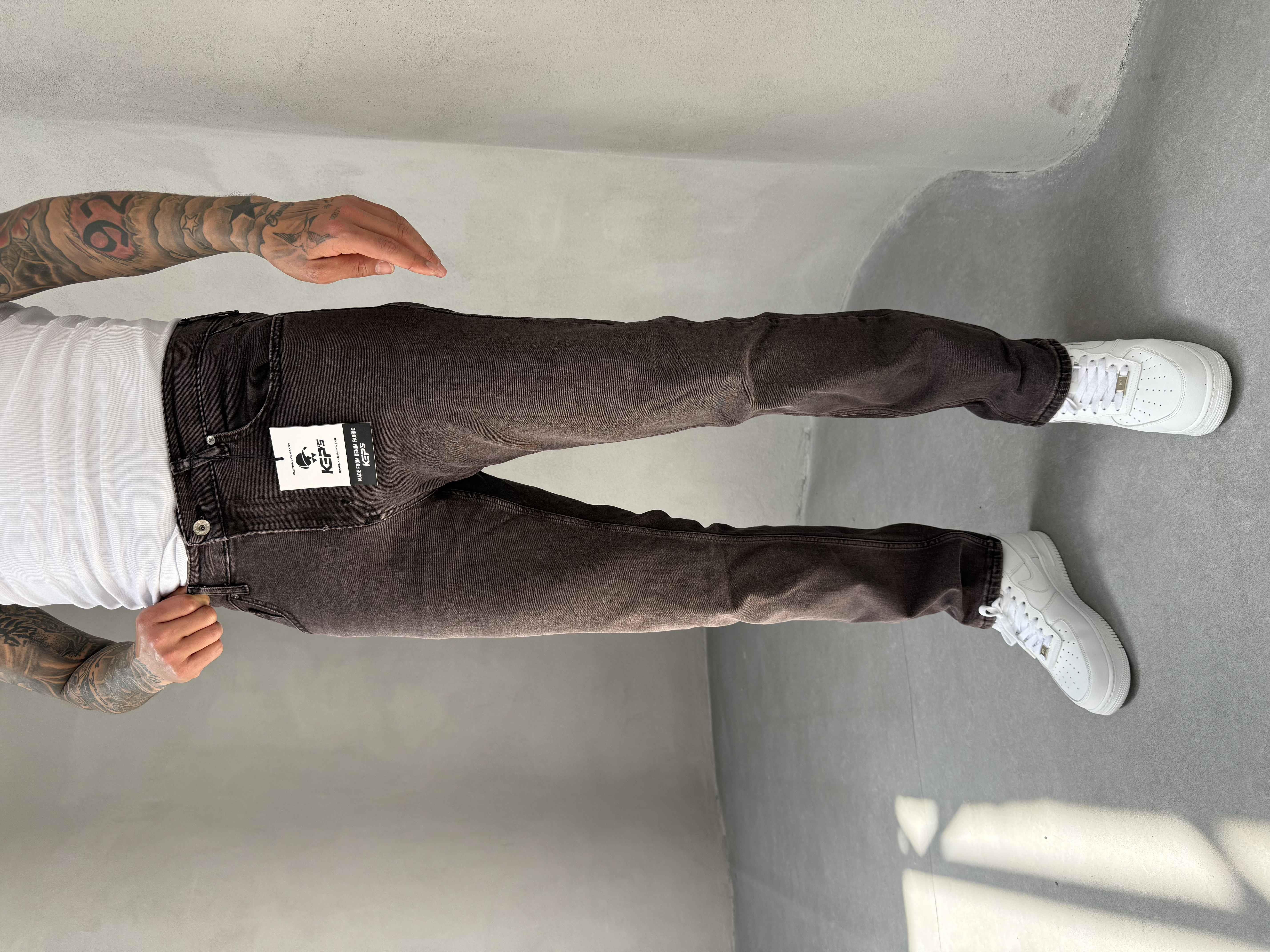 Yıkamalı Kahverengi Regular Fit Jean