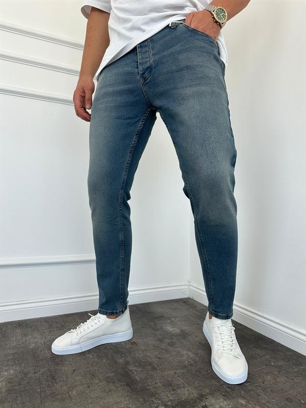 Açık Mavi Yıkamalı Slimfit Jean