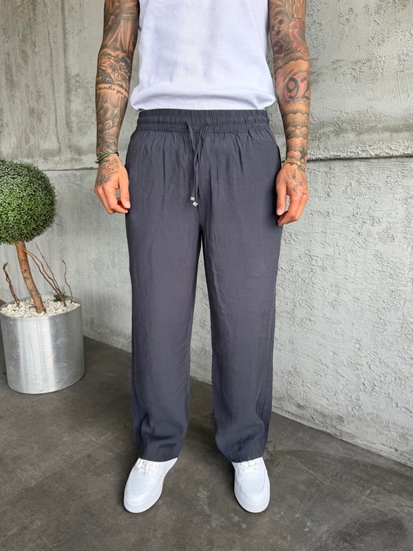 Antrasit Tensel Kumaş Baggy Pantolon