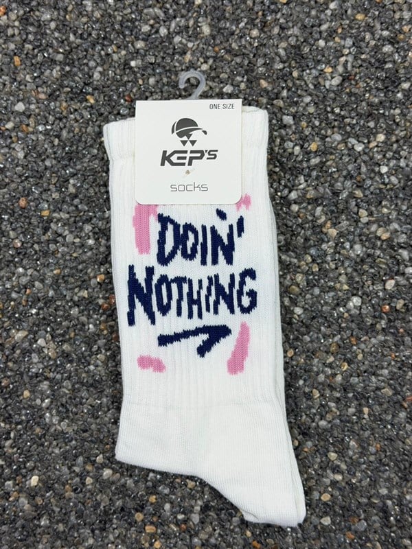 Beyaz Dont Nothing Yazılı Çorap