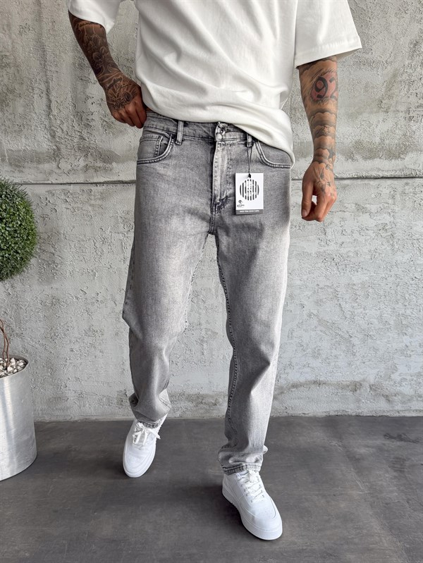 Gri Likralı Regular Fit Jean