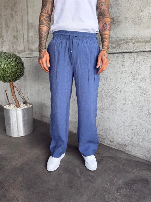 İndigo Tensel Kumaş Baggy Pantolon