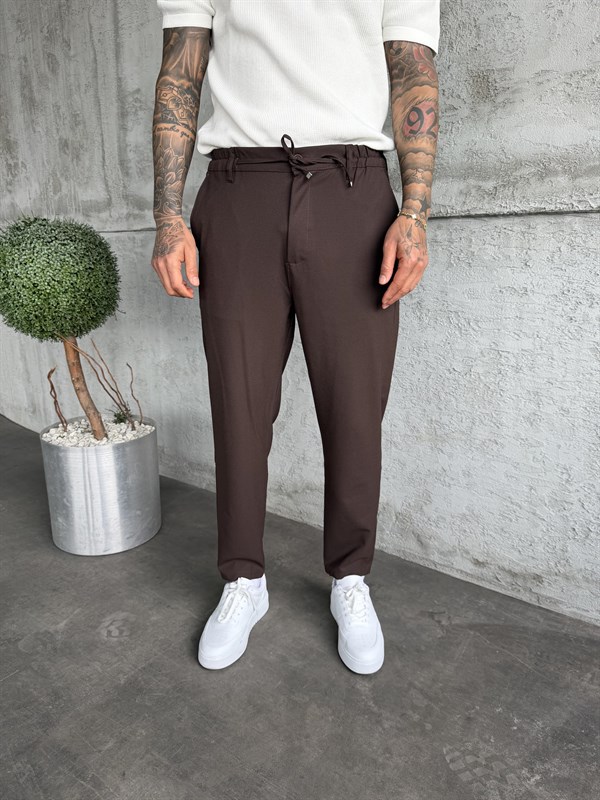 Kahve Regular Fit Kumaş Pantolon