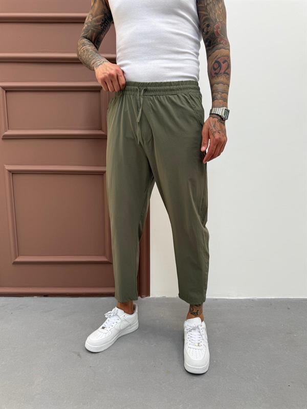 Yeşil Paraşüt Kumaş Boyfriend Pantolon