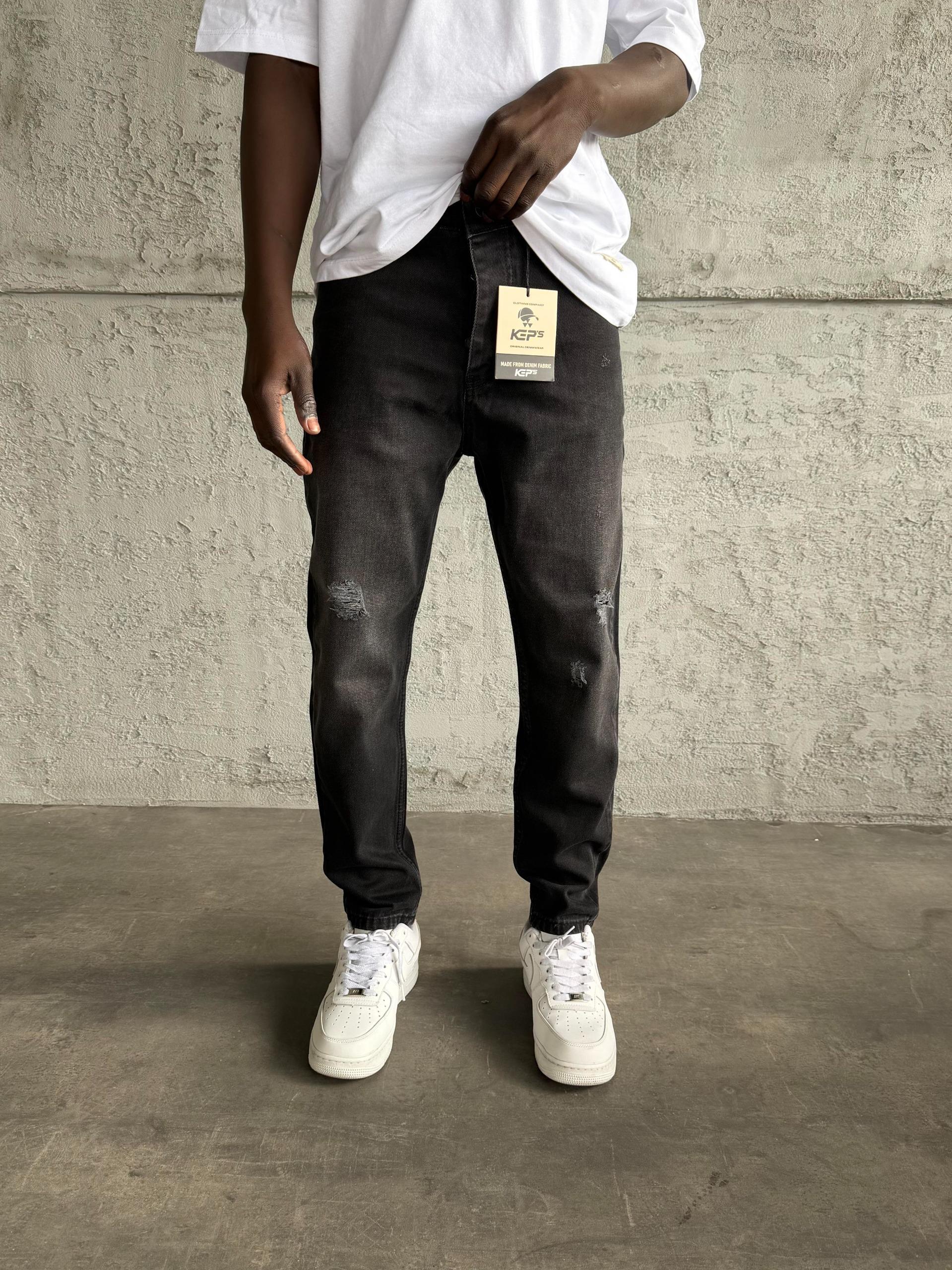 Antrasit Lazer Detaylı Boyfriend Jean