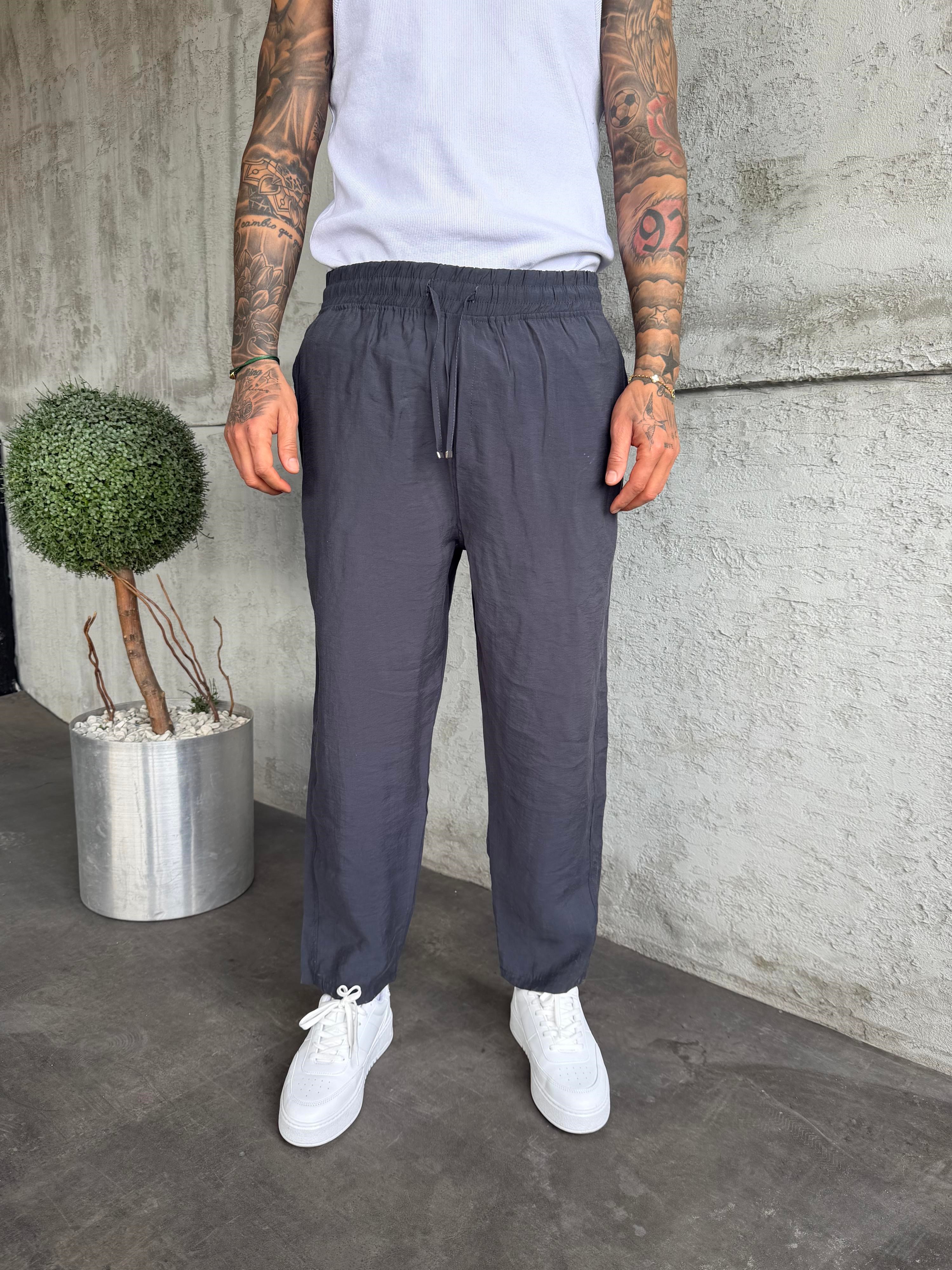 Antrasit Tensel Kumaş Boyfriend Pantolon