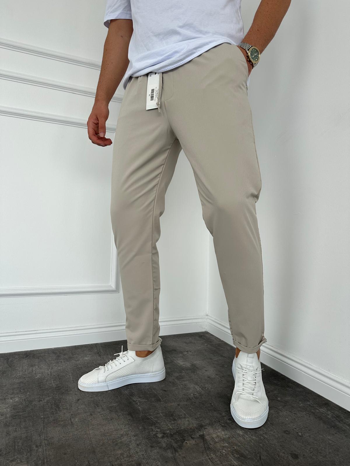 Bej Duble Paça Slimfit Jogger