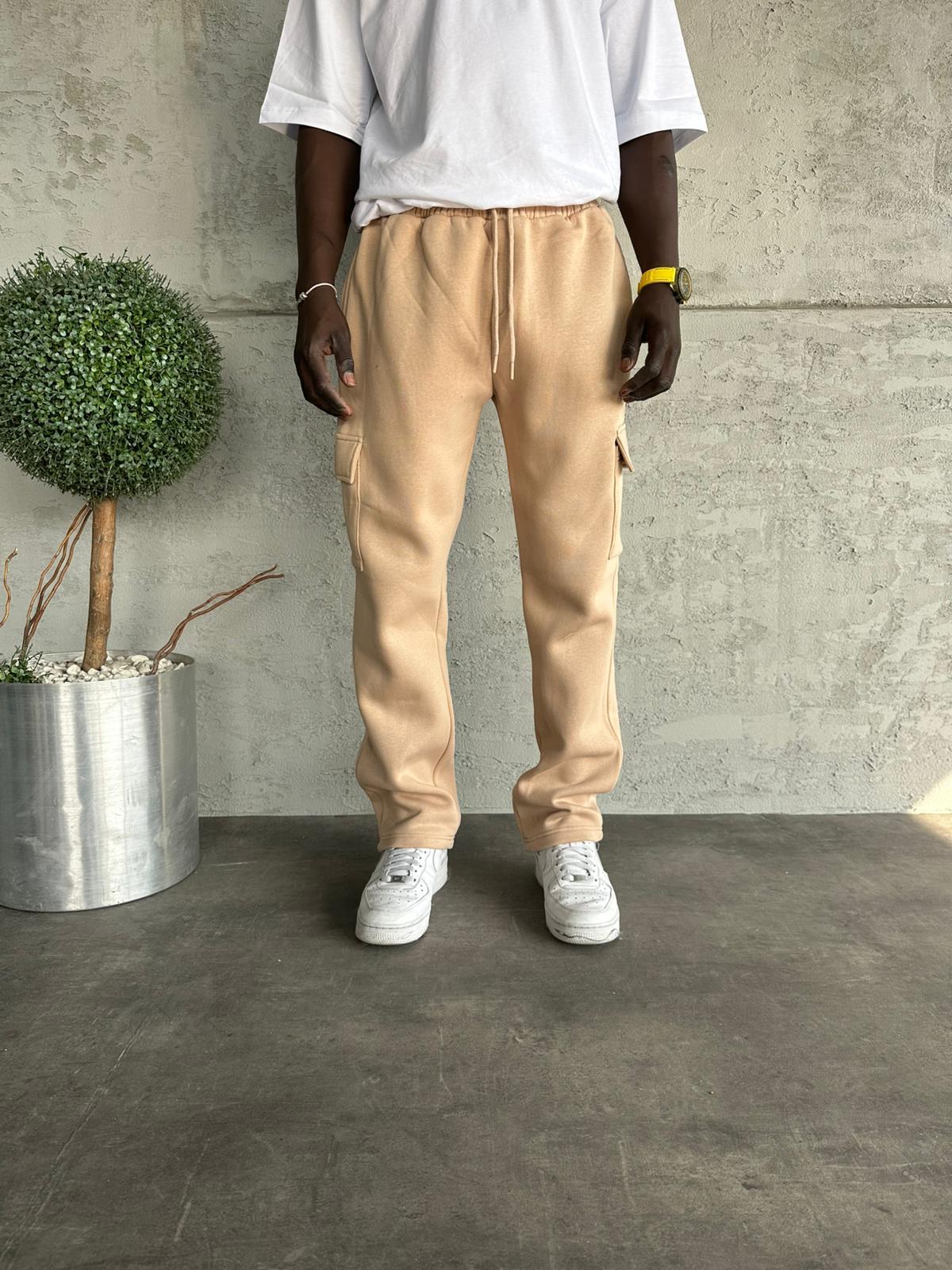 Krem Kargo Cep Eşofman