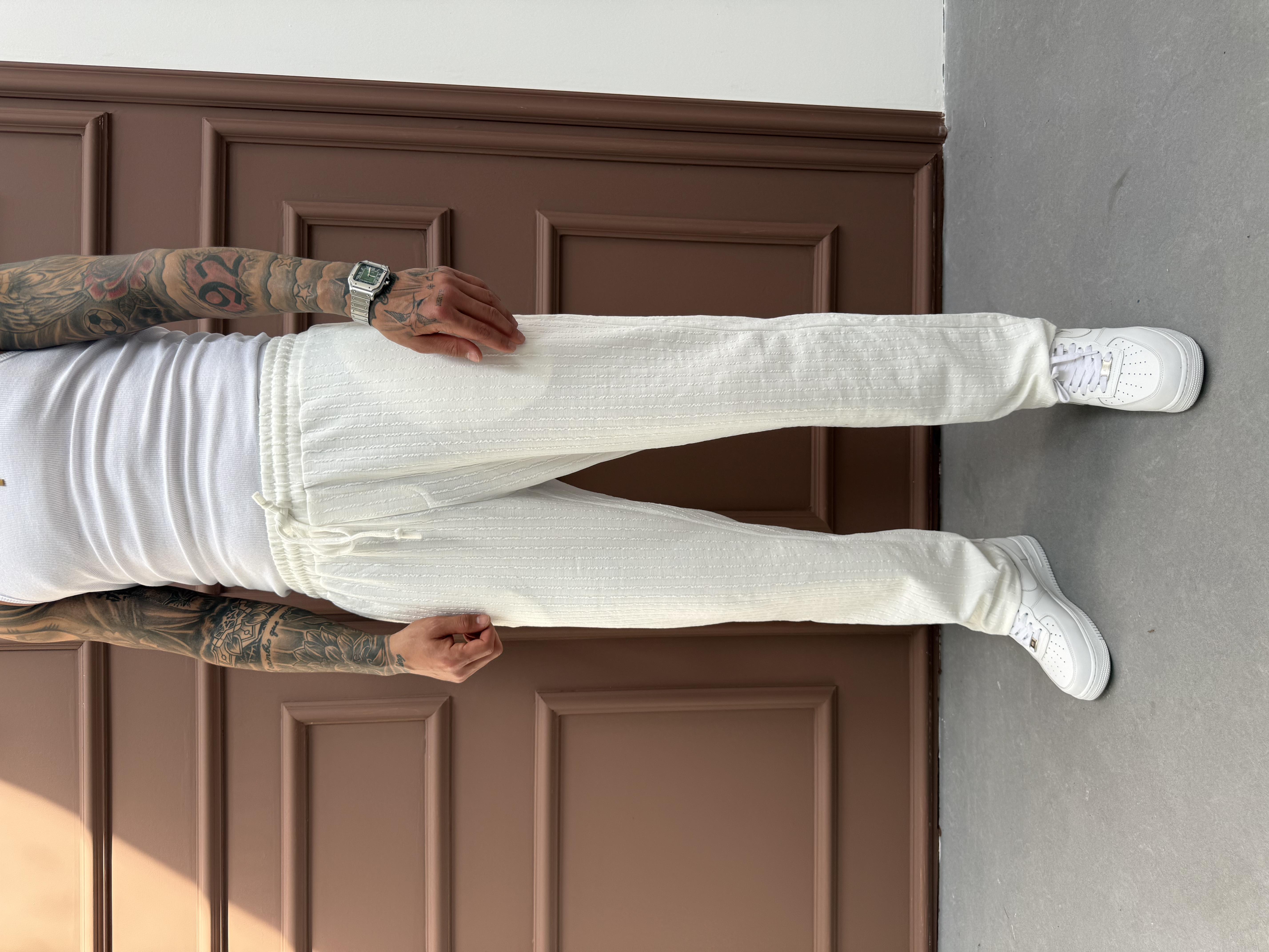 Beyaz Fitilli Jogger