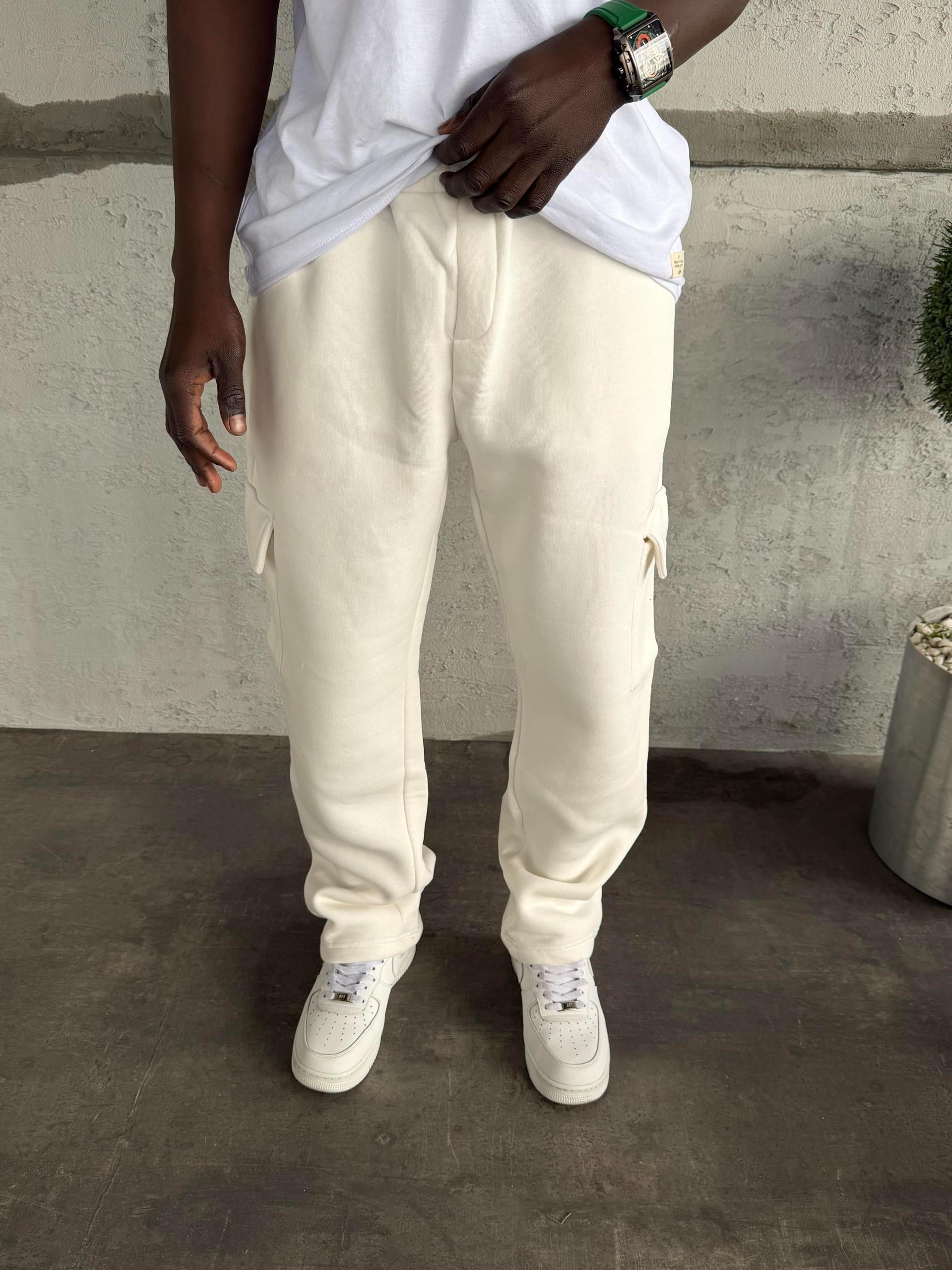 Beyaz Kargo Cep Eşofman