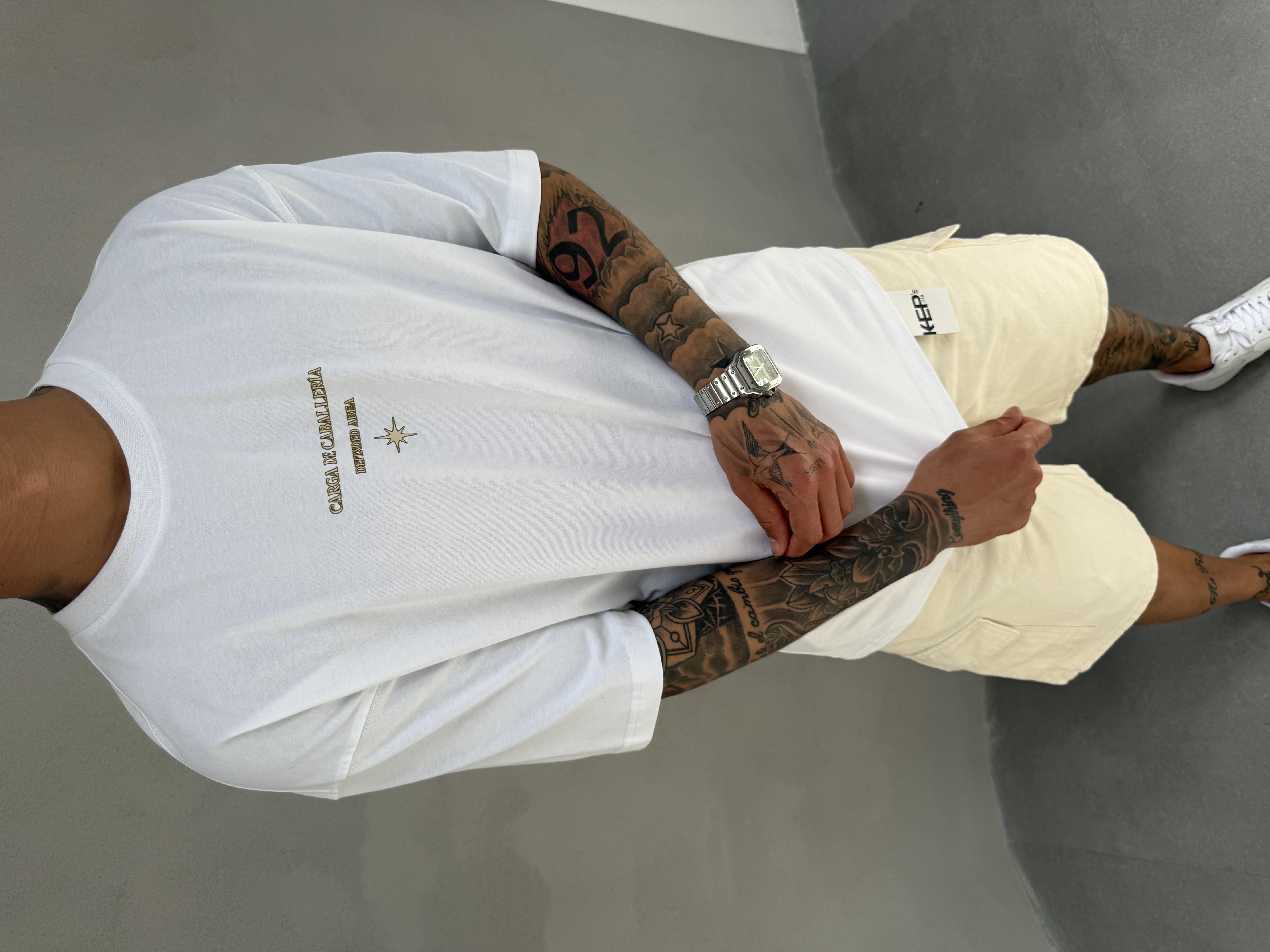 Beyaz Oversize Baskılı T-Shirt