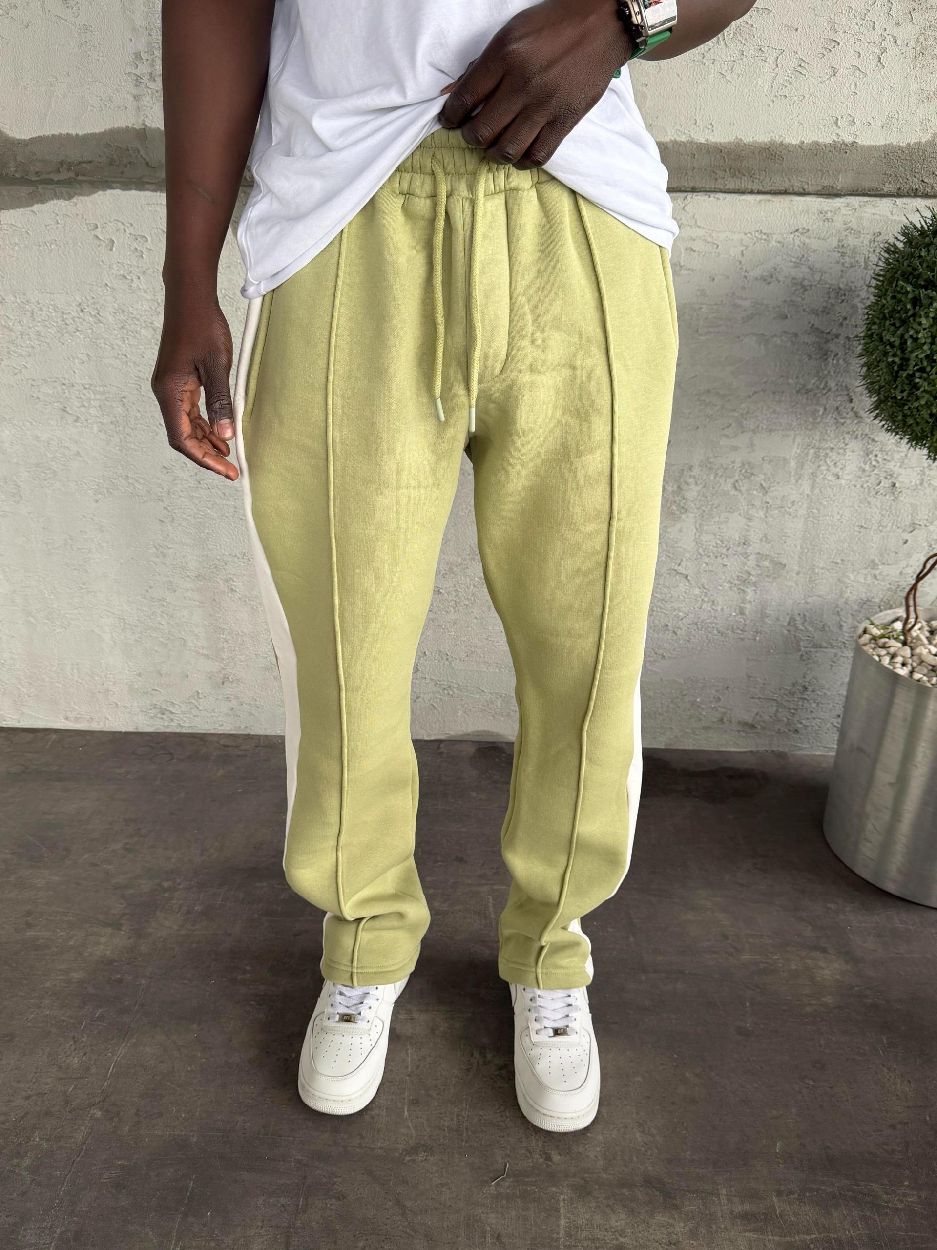 Beyaz Şeritli Yeşil Baggy Eşofman