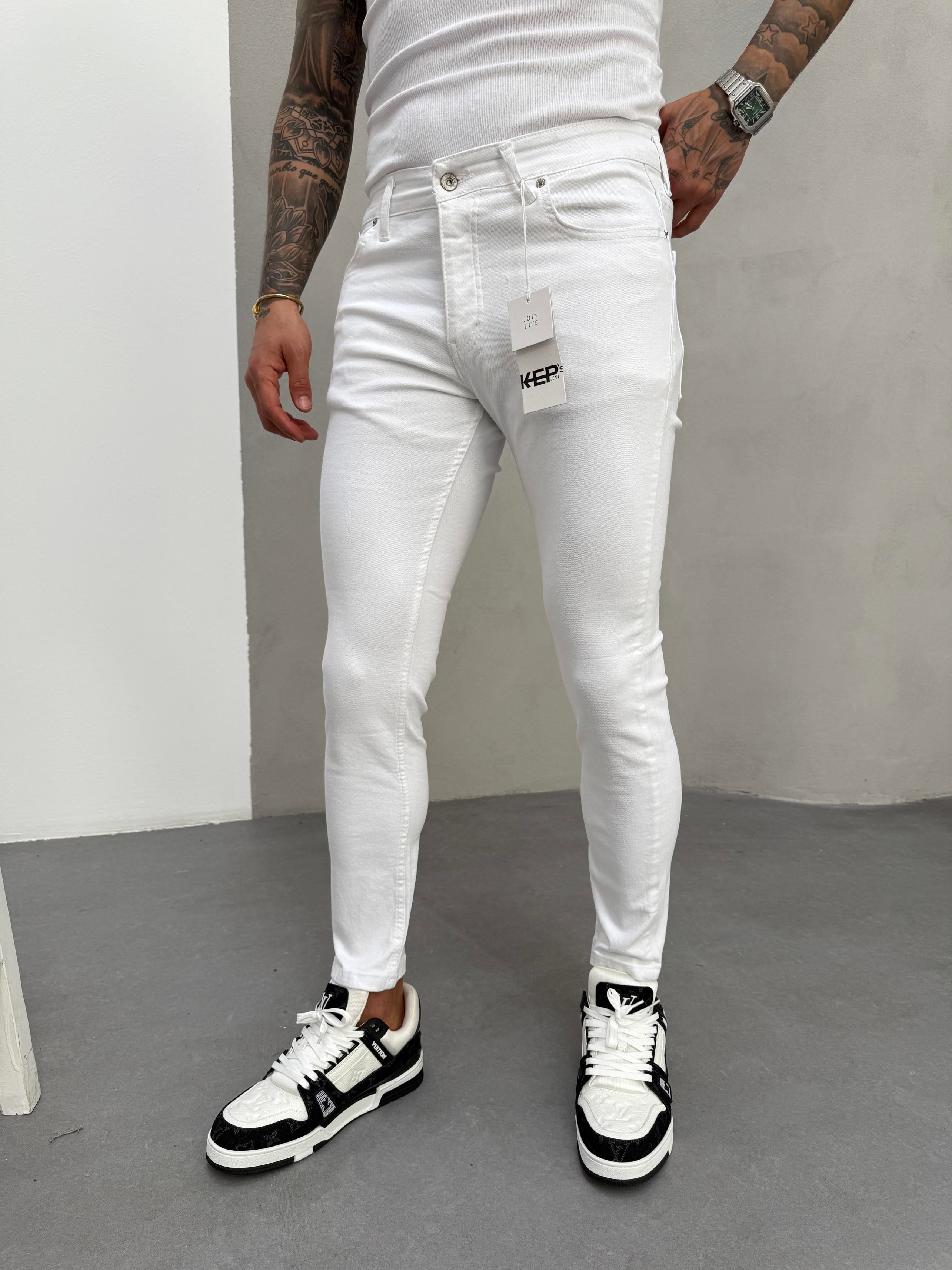 Beyaz Slimfit Jean