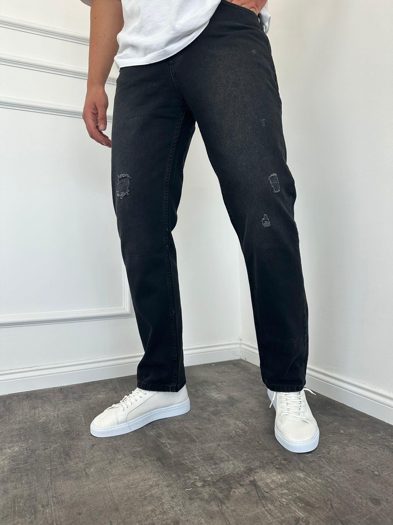 Füme Lazerli Baggy Jean