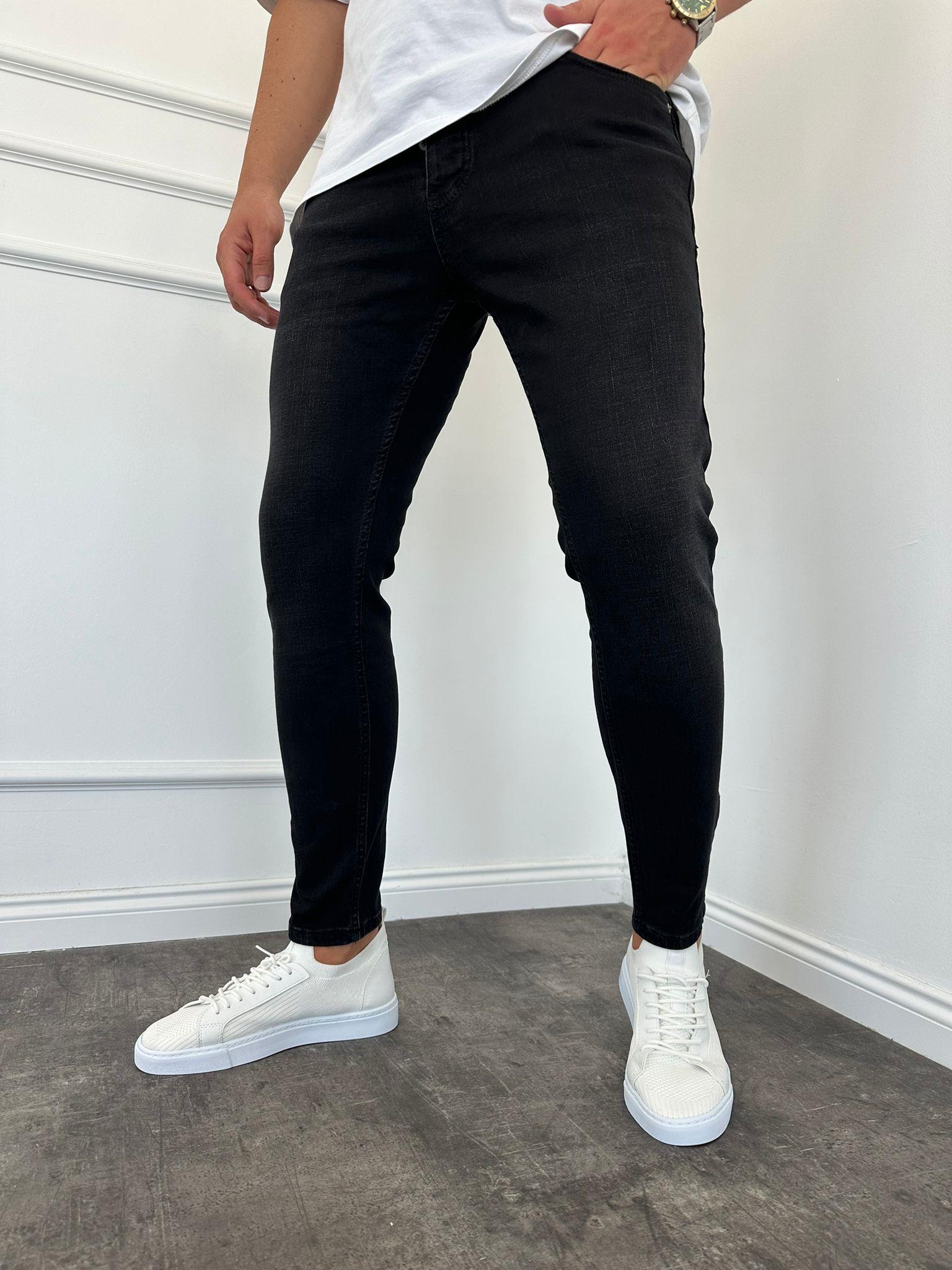 Füme Taşlamalı Slimfit Jean