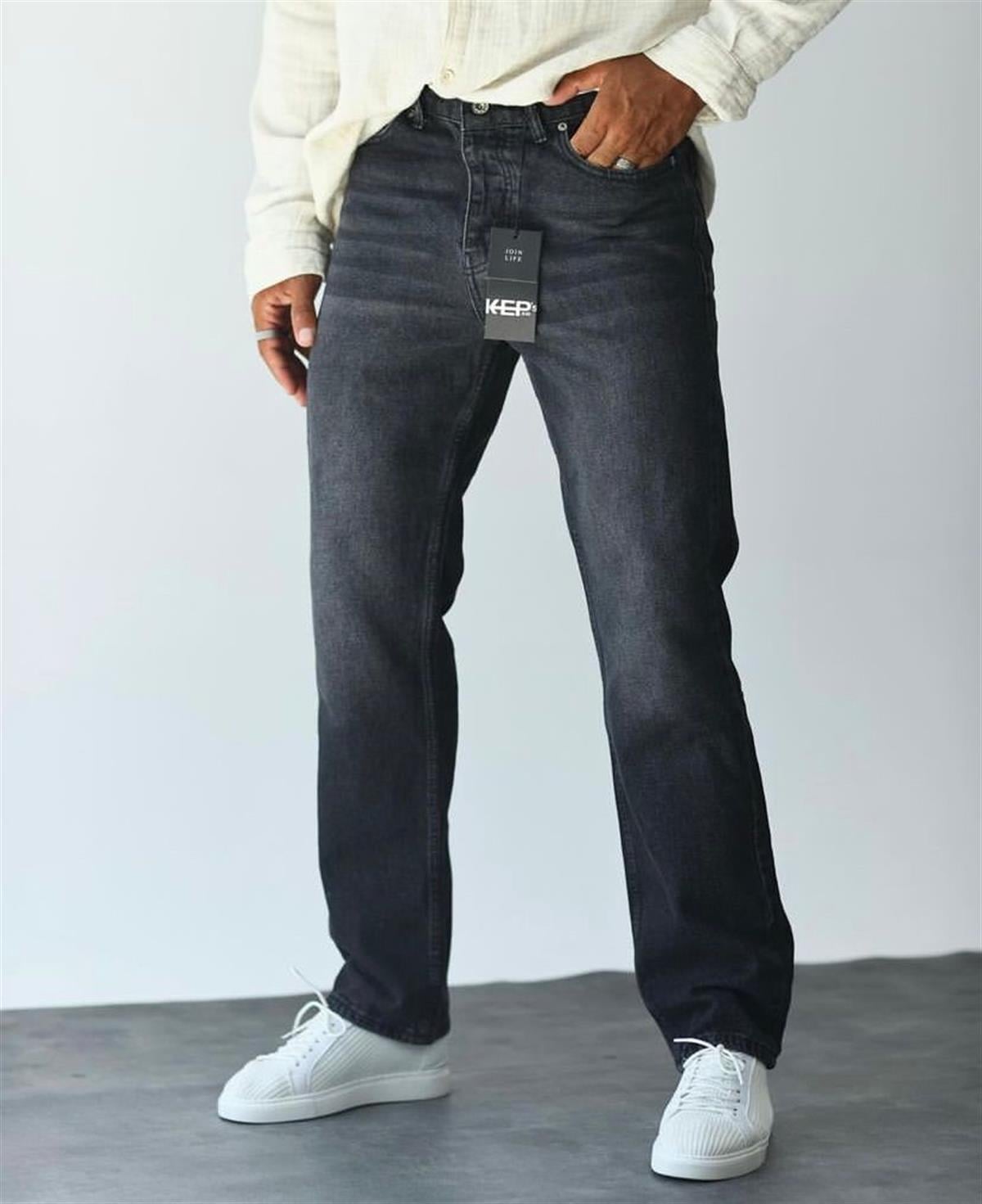 Füme Taşlı Baggy Jean