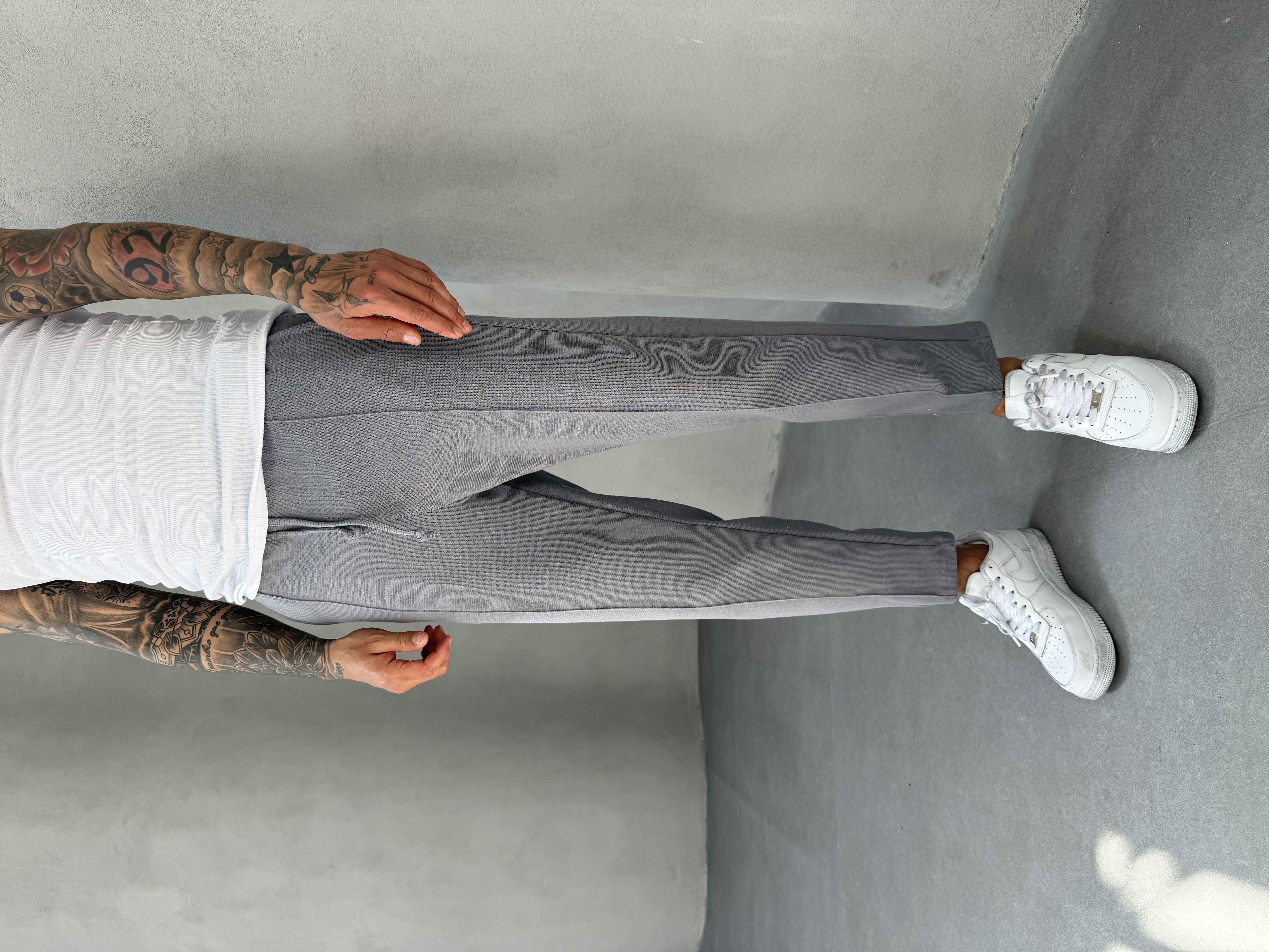 Füme Waffle Kumaş Boyfriend Pantolon