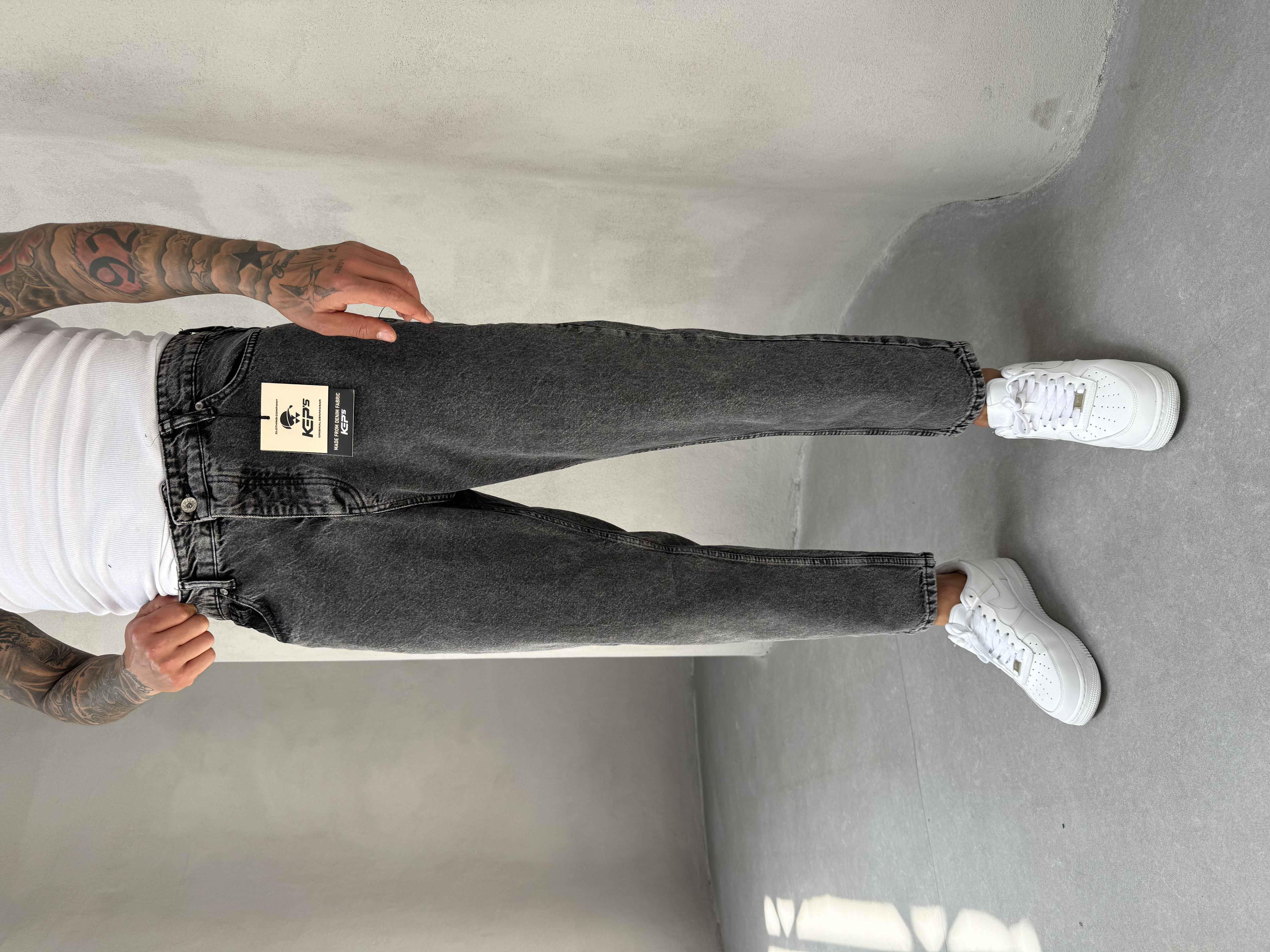 Füme Yıkamalı Boyfriend Jean