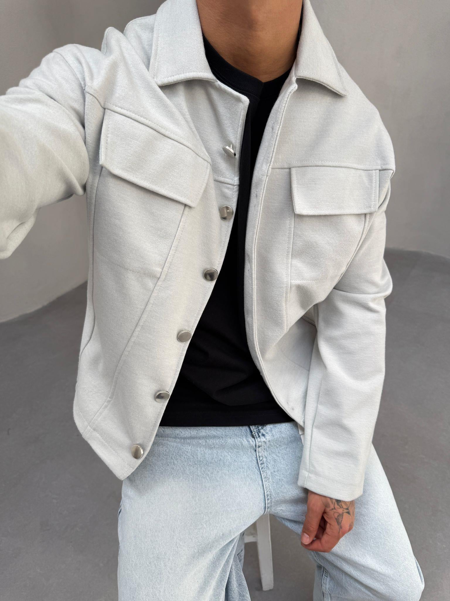 Gri Baharlık Kaşe Ceket