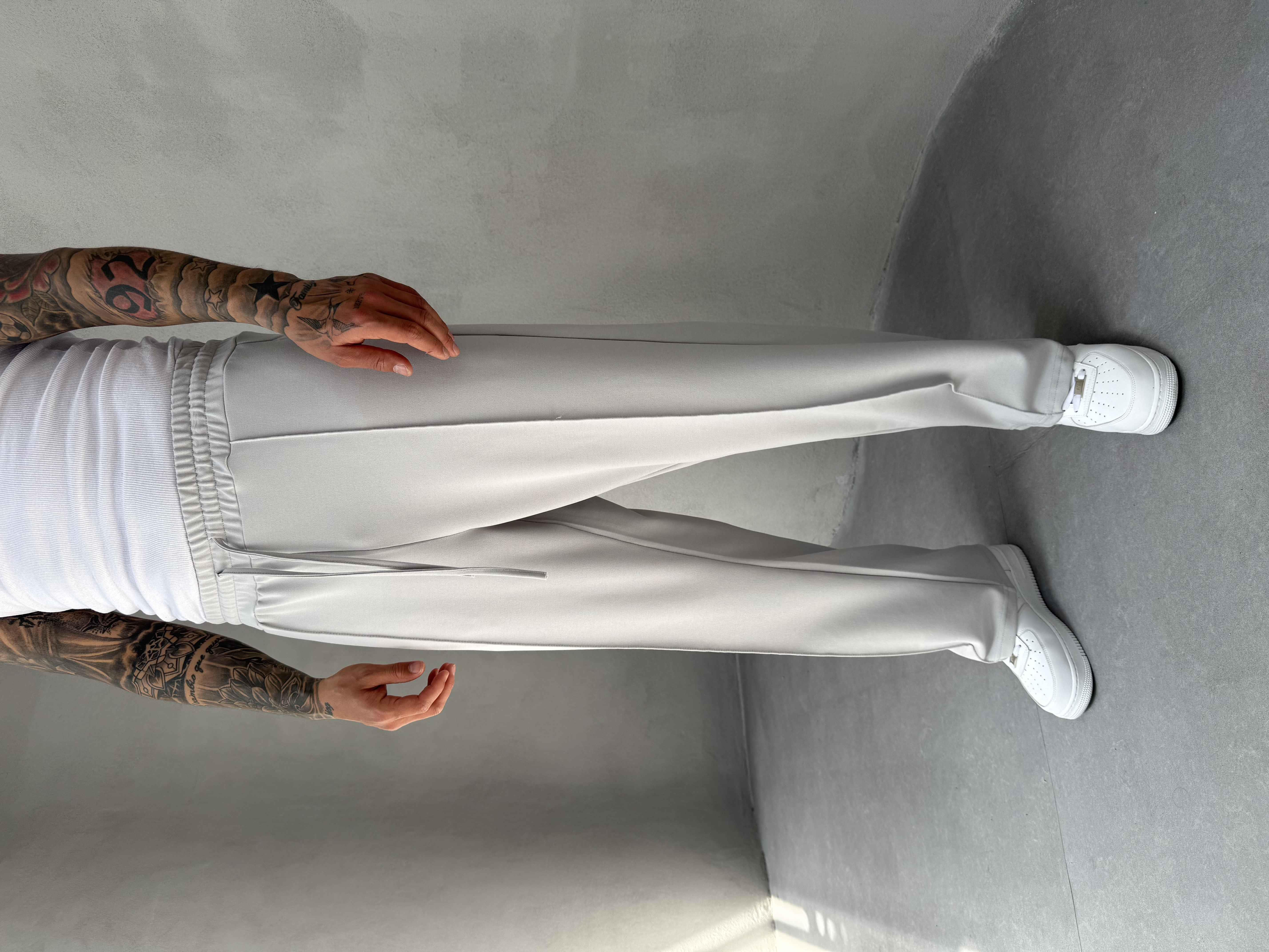 Gri Doubleface Kumaş Baggy Pantolon