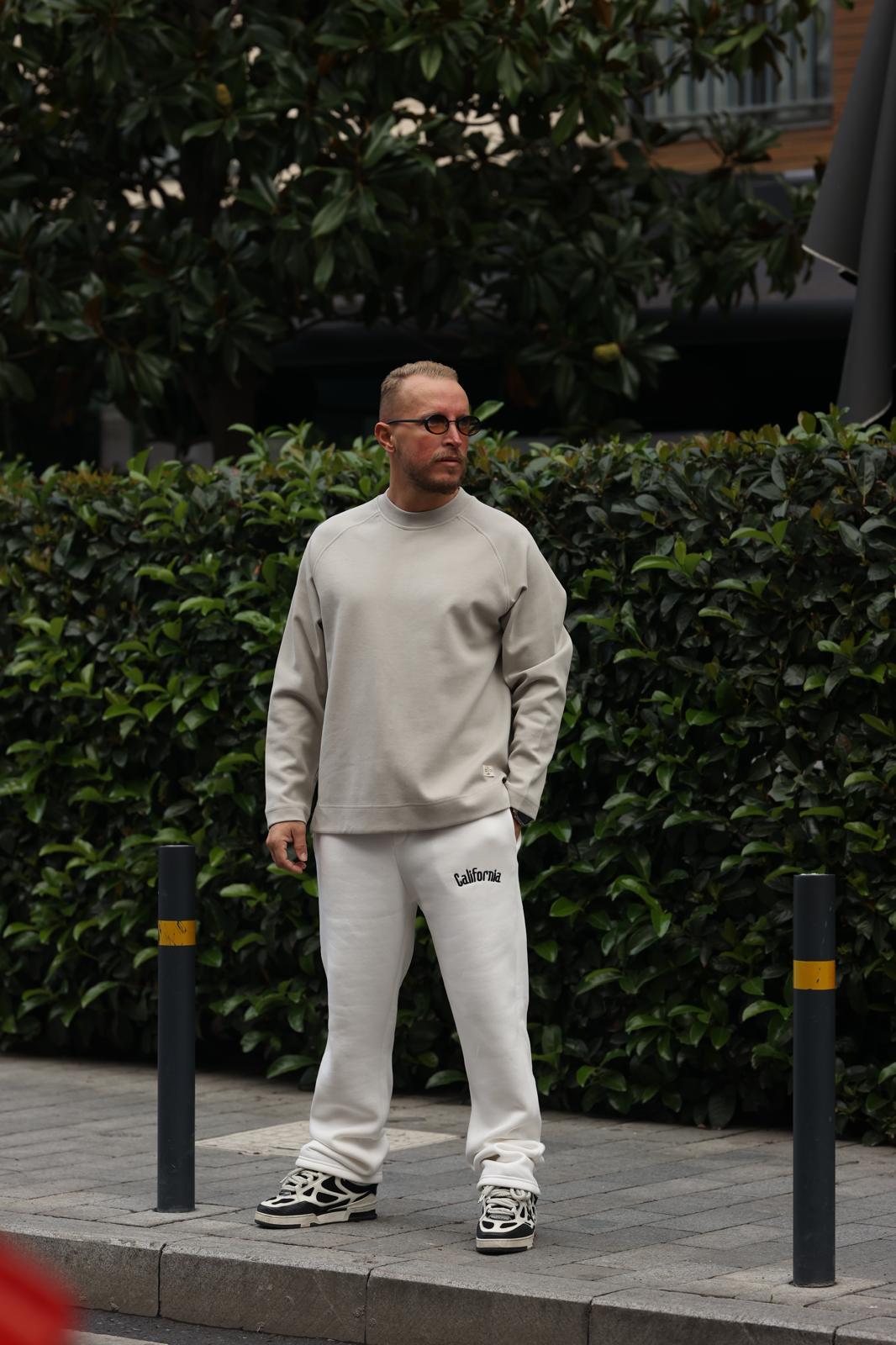 Gri Doubleface Kumaş Sweatshirt