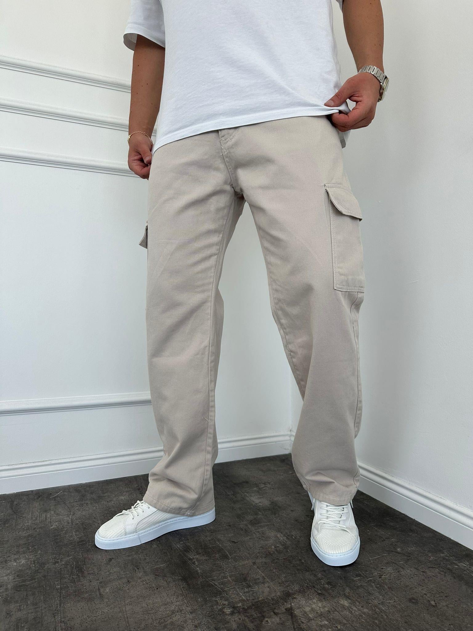 Gri Kargo Cep Baggy Jean
