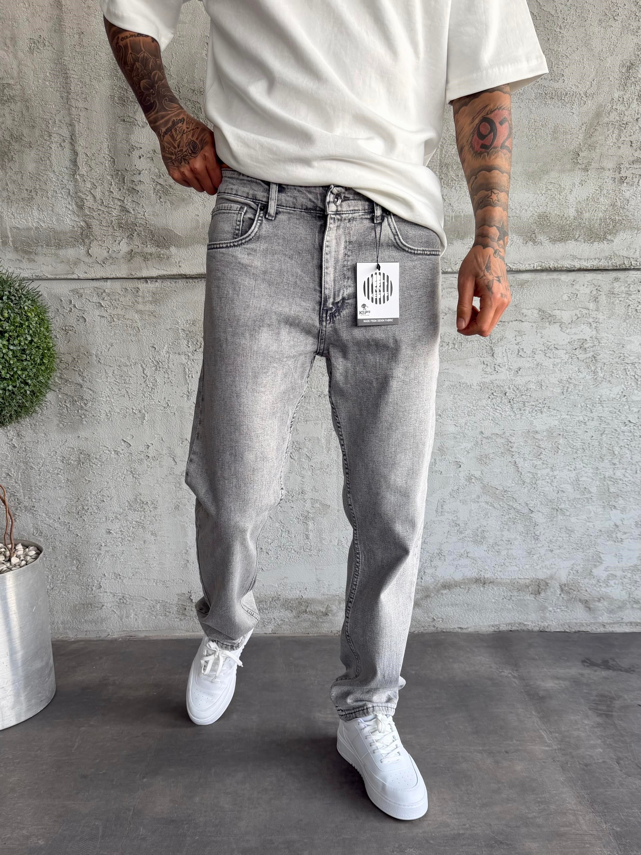 Gri Likralı Regular Fit Jean