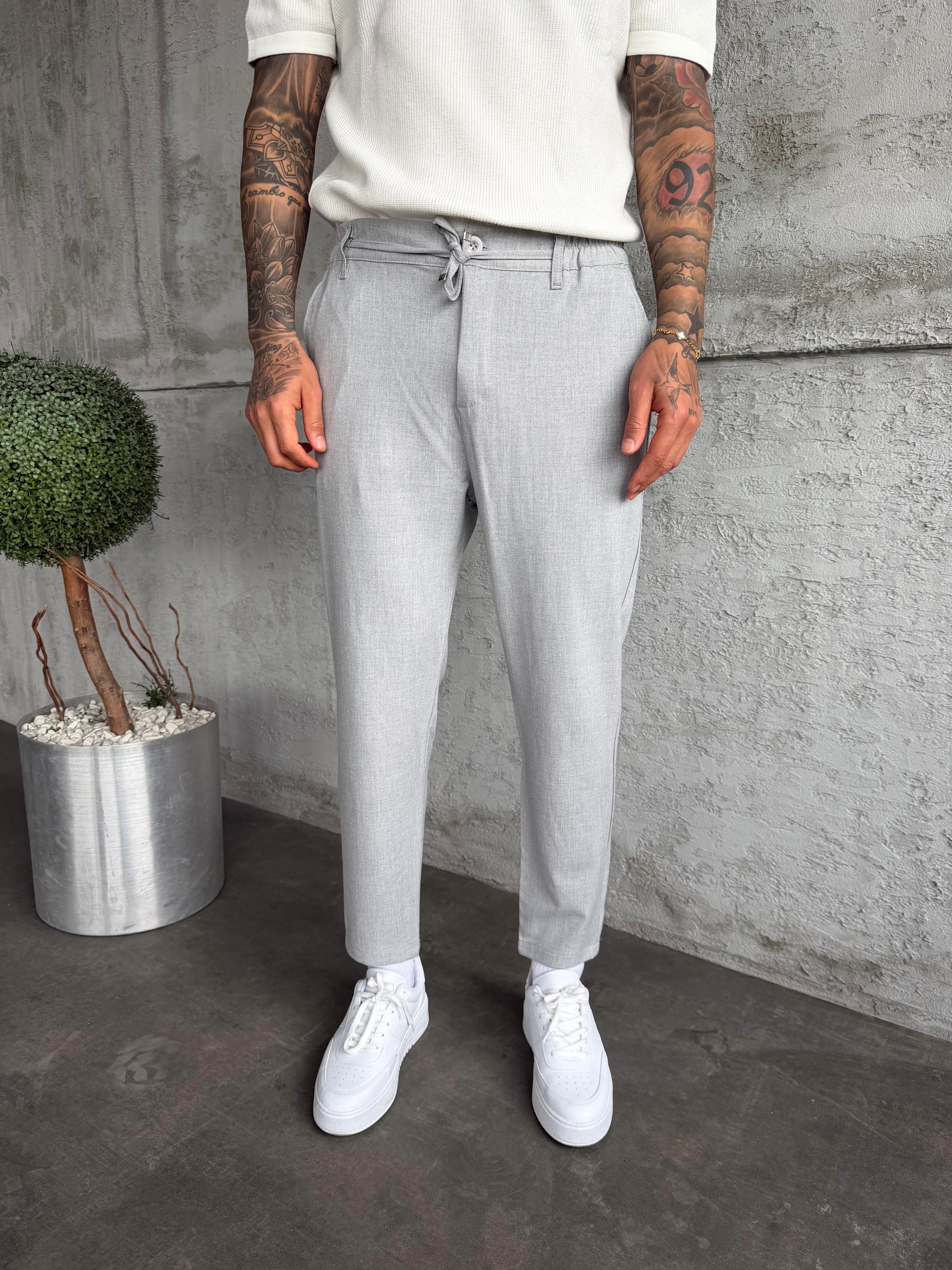 Gri Regular Fit Kumaş Pantolon