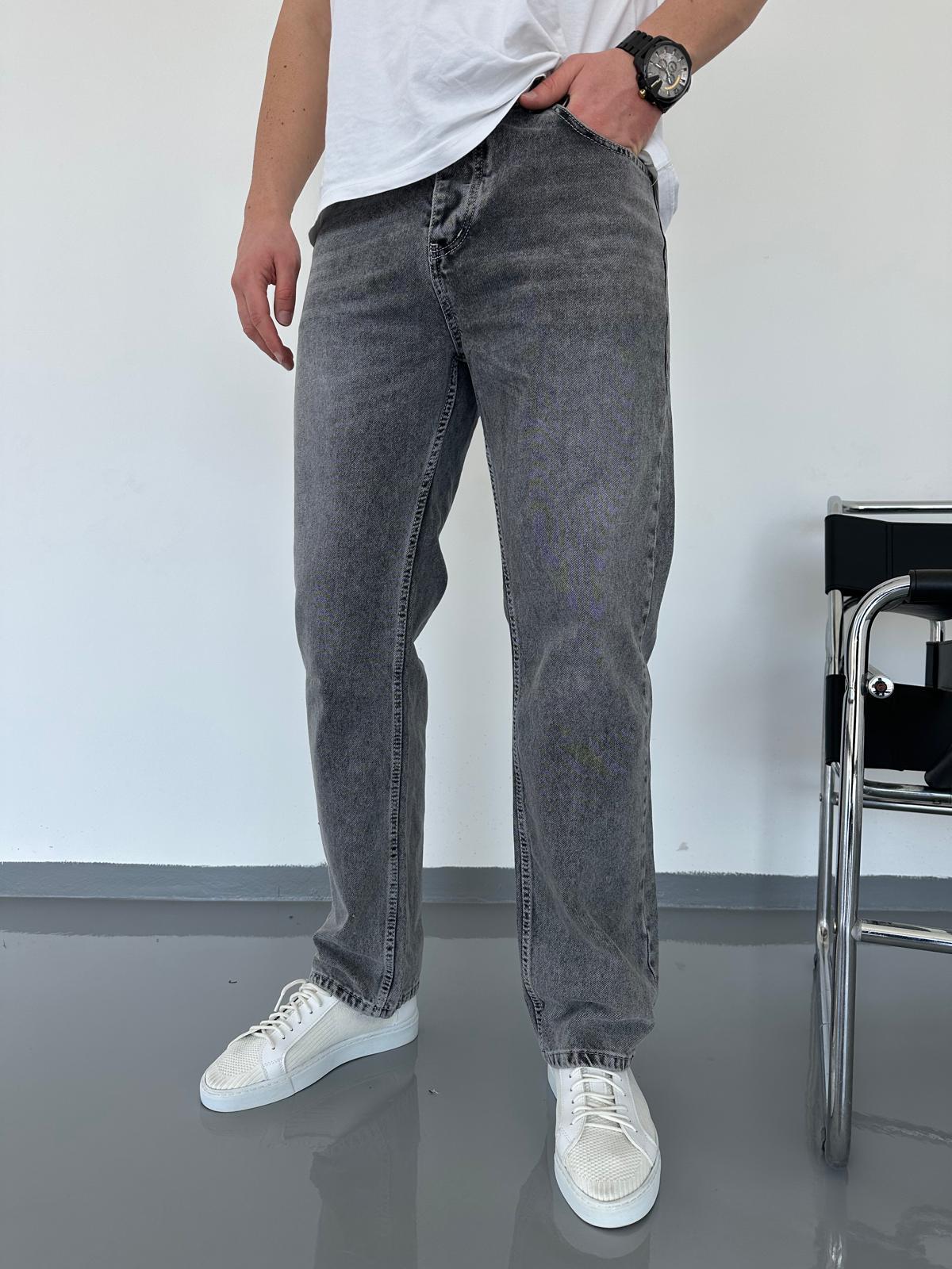 Gri Yıkamalı Baggy Jean