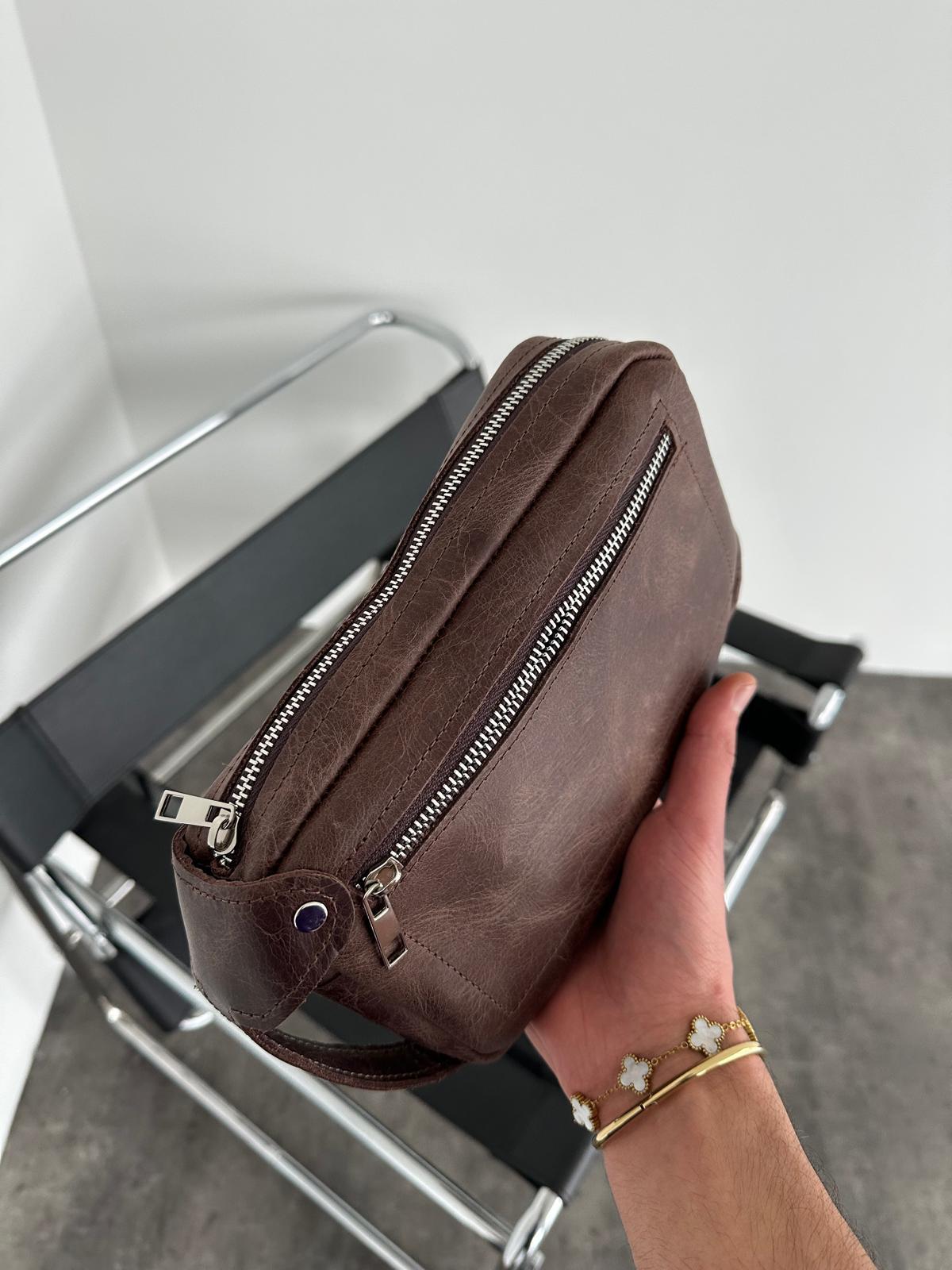 Kahve Deri El Çantası