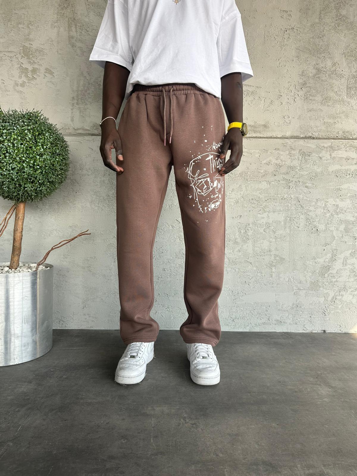 Kahve Kurukafa Baskılı Eşofman