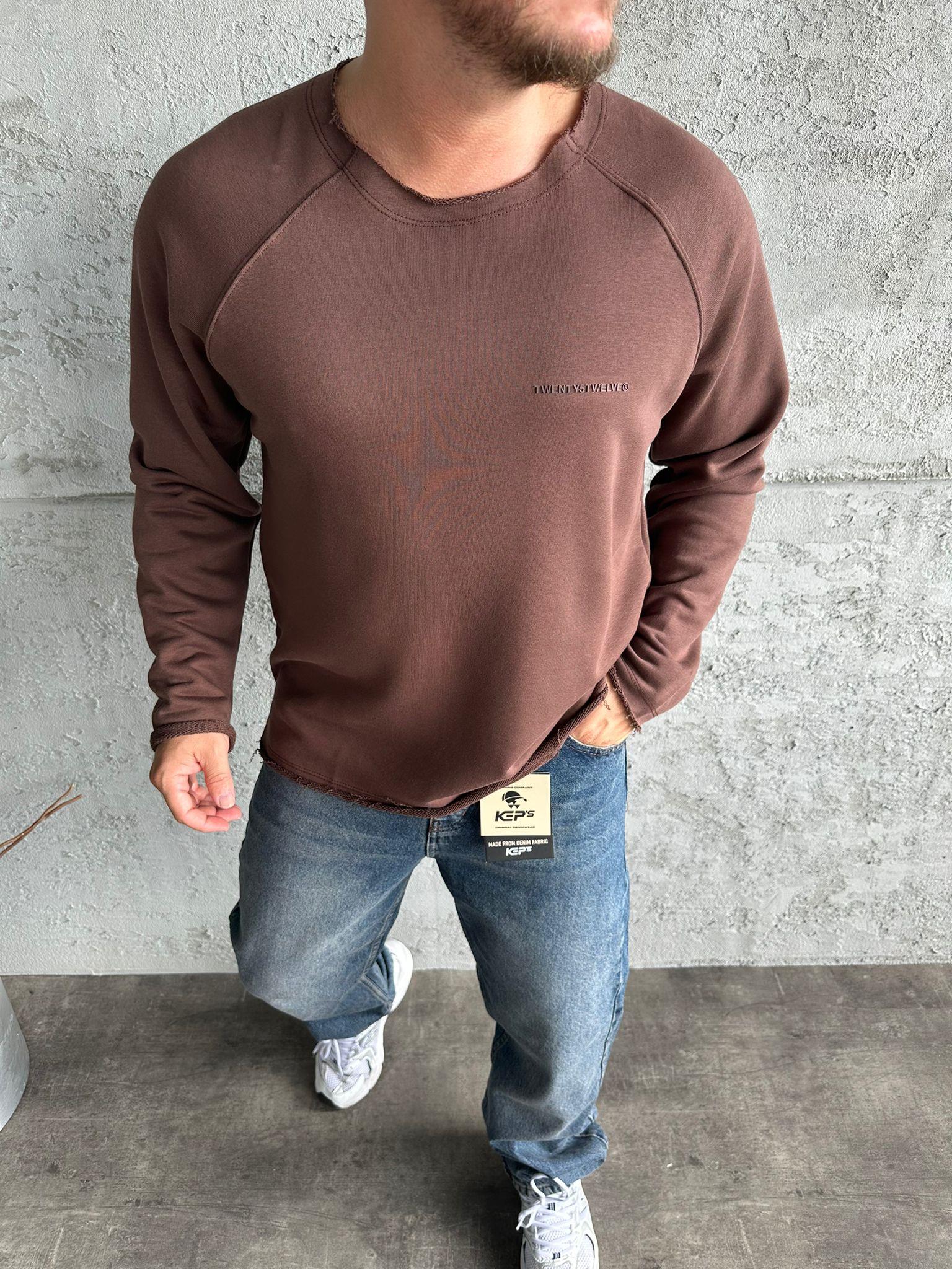 Kahve Pis Yaka Sweatshirt