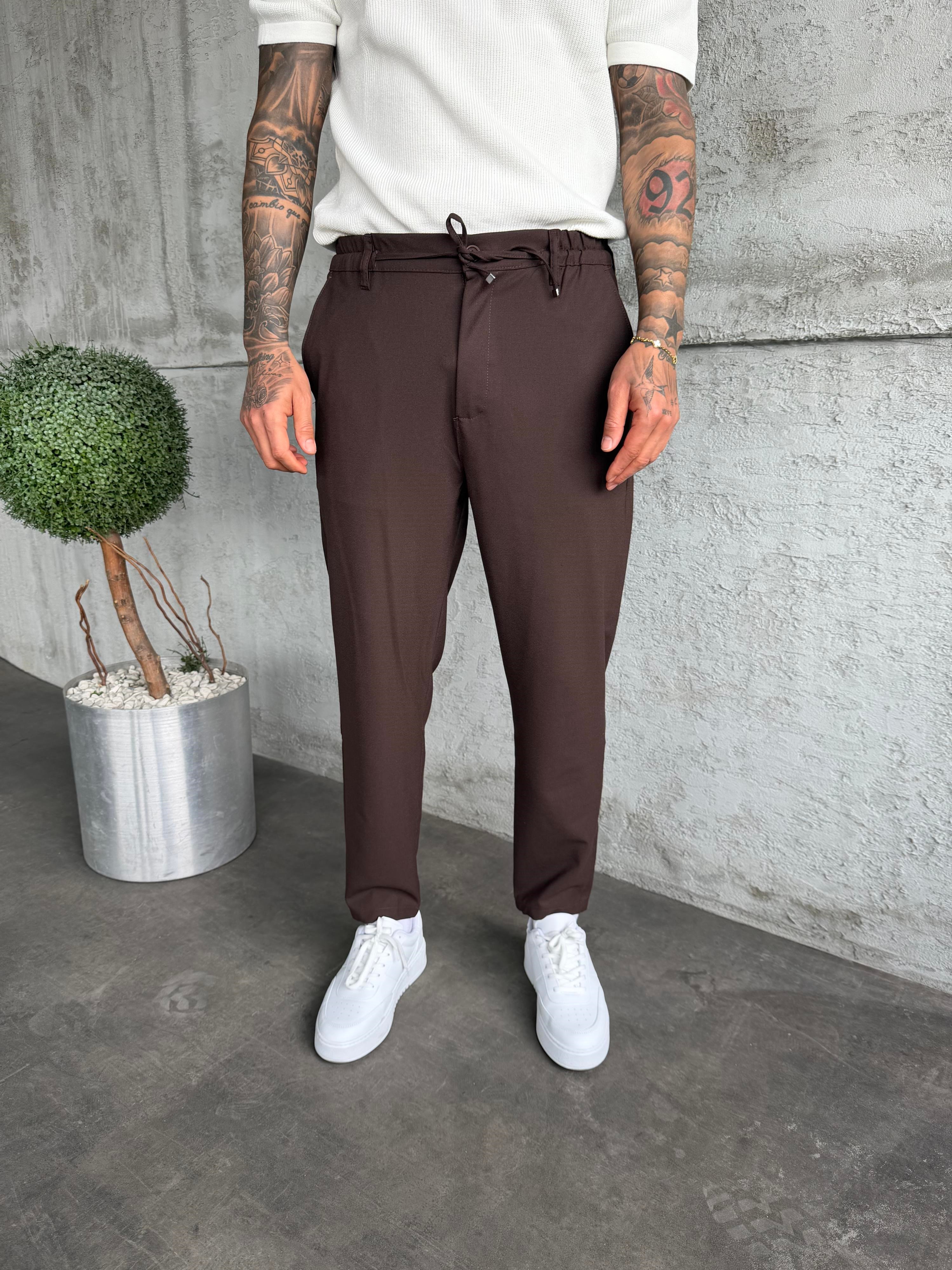 Kahve Regular Fit Kumaş Pantolon
