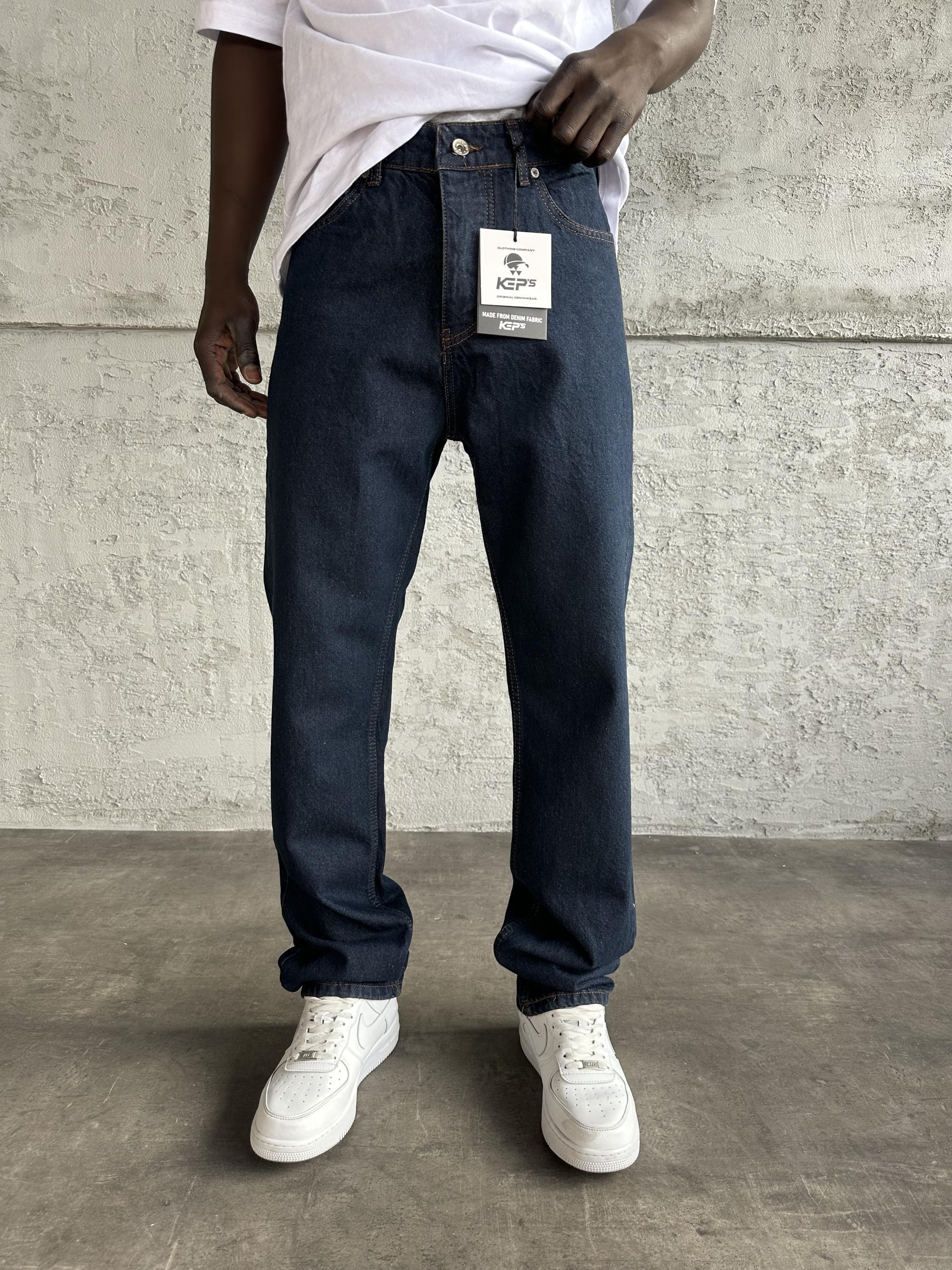 Koyu Lacivert Baggy Jean