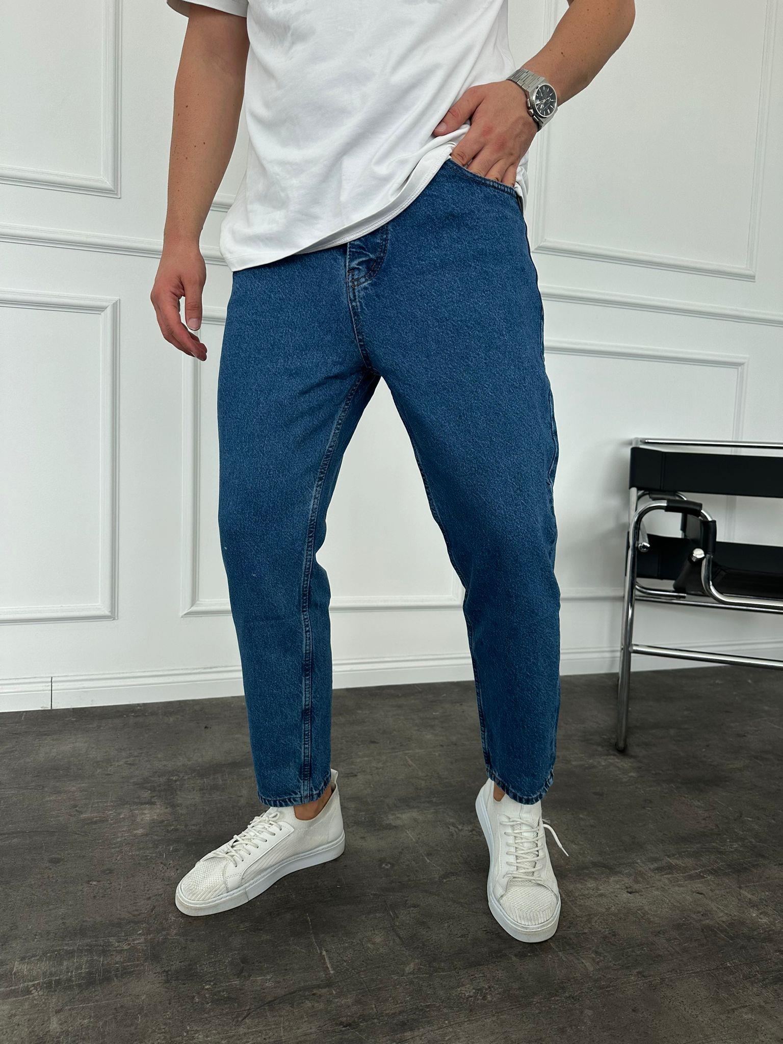 Koyu Mavi Boyfriend Jean