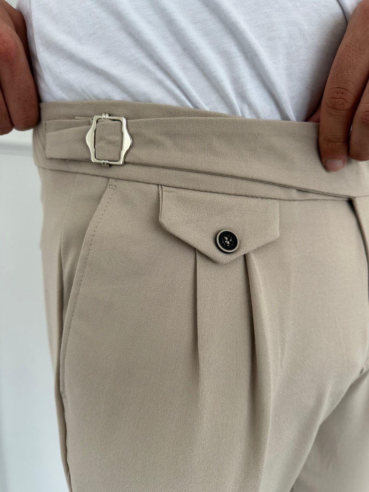 Krem Harvest Pileli Pantolon