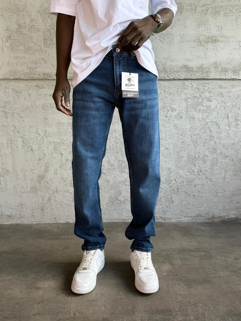 Lacivert Taşlamalı Likralı Regular Fit Jean
