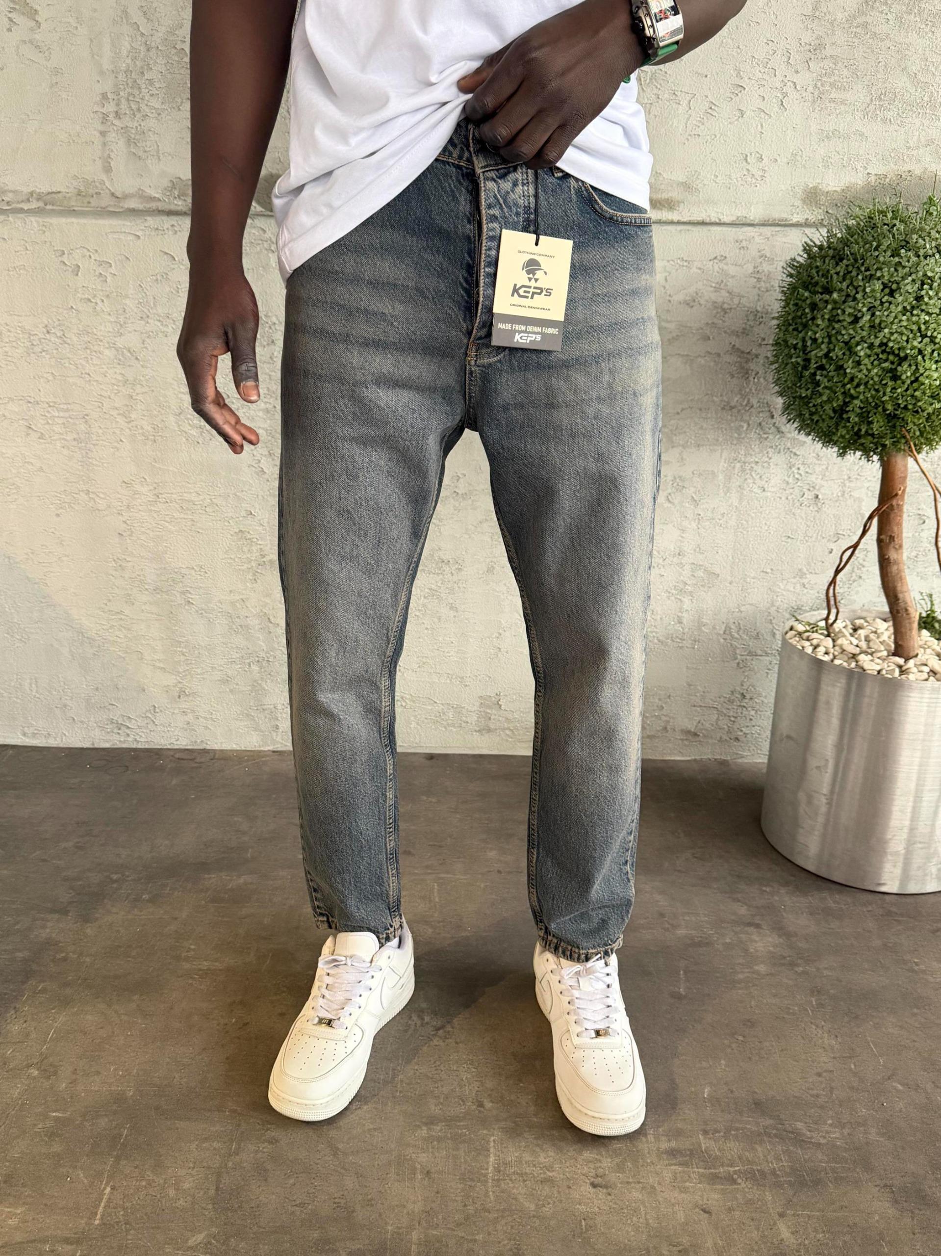 Lacivert Yıkamalı Boyfriend Jean