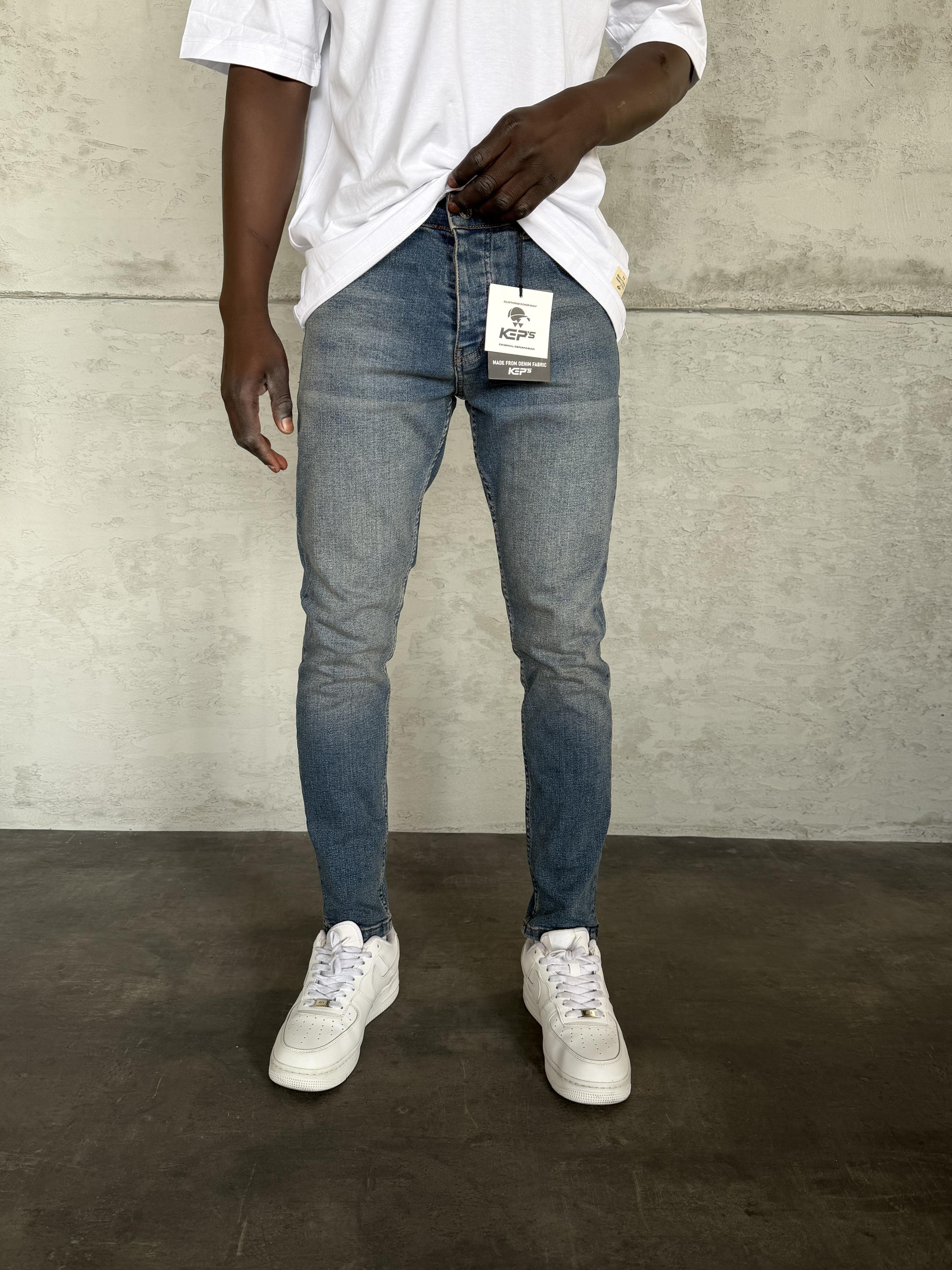 Lacivert Yıkamalı Slimfit Jean